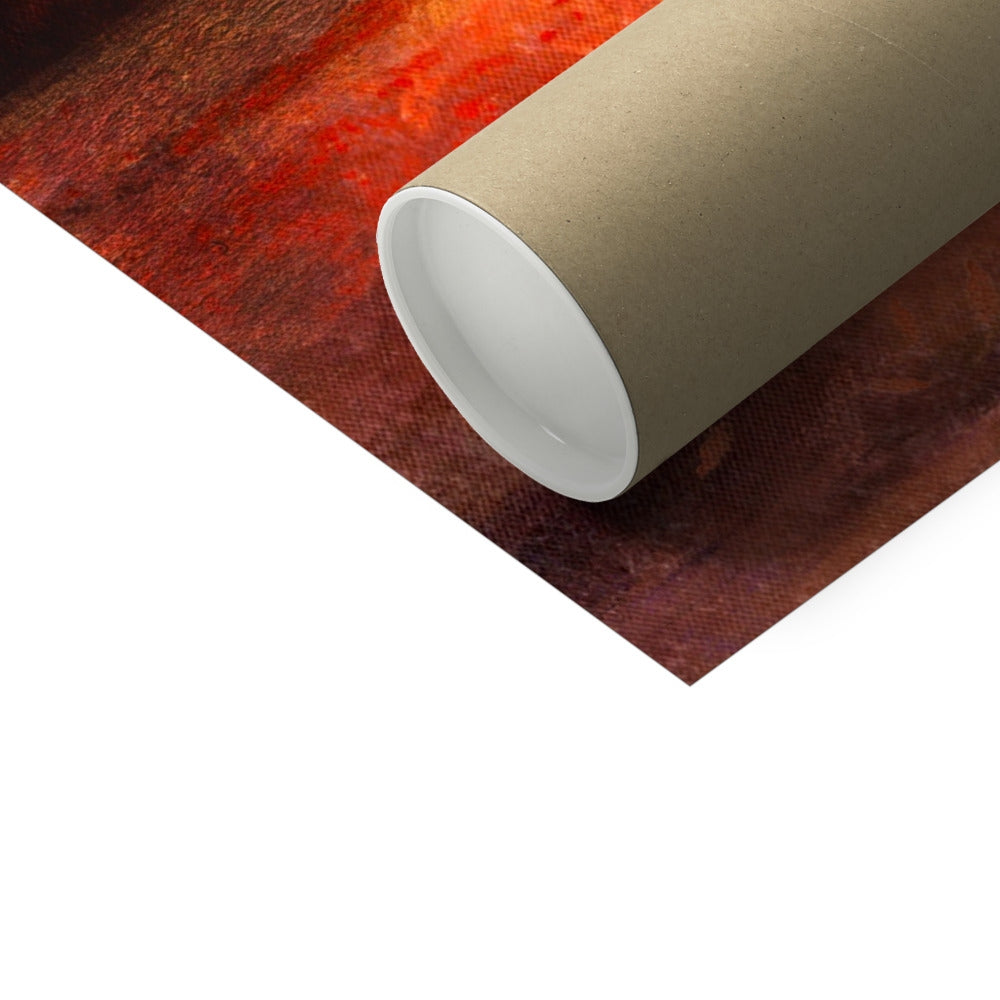 Calgary Beach Sunset Mull artist proof print in beige cylindrical tube