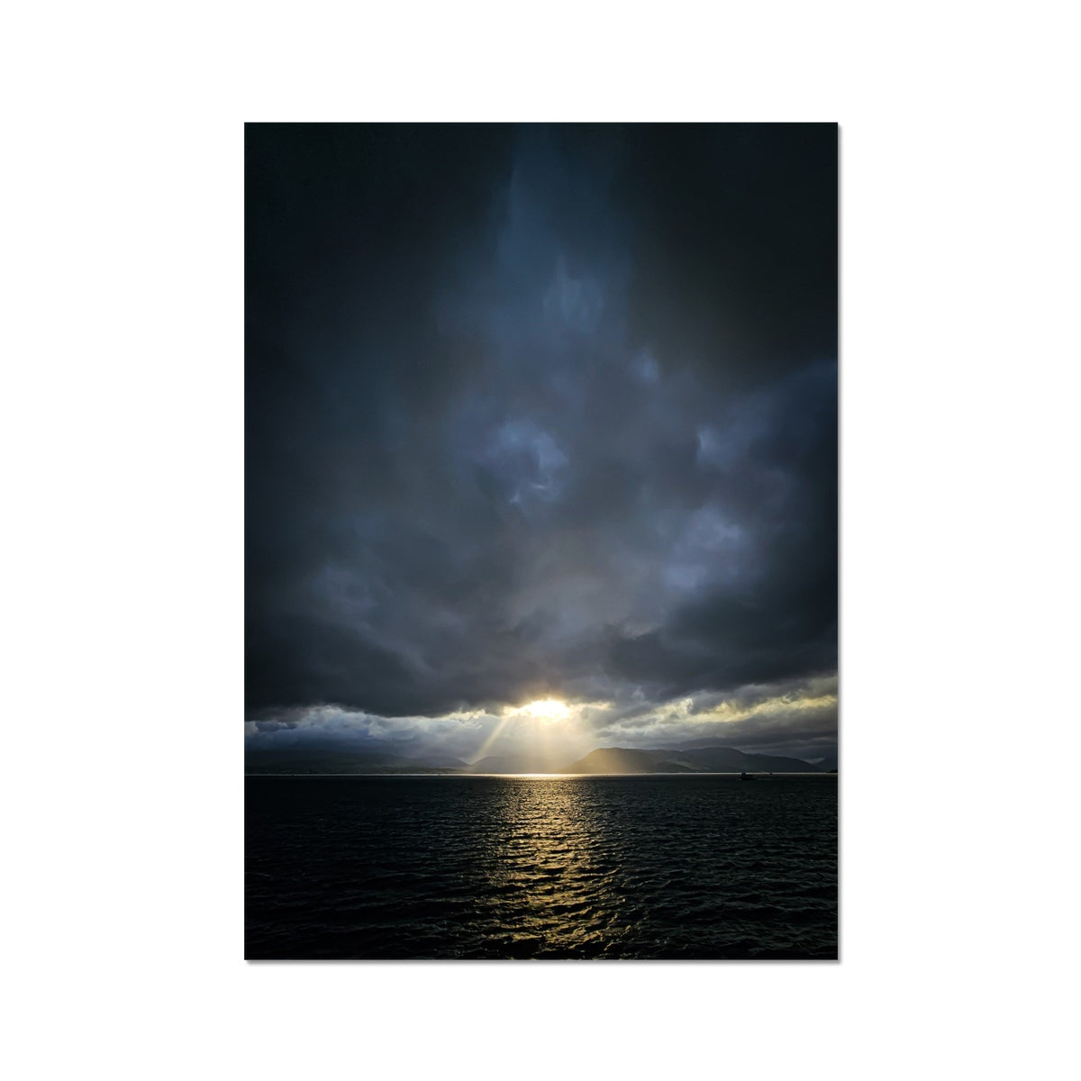 Stimmungsvoller Sonnenuntergang über den Hügeln von Argyll, Fine Art Print