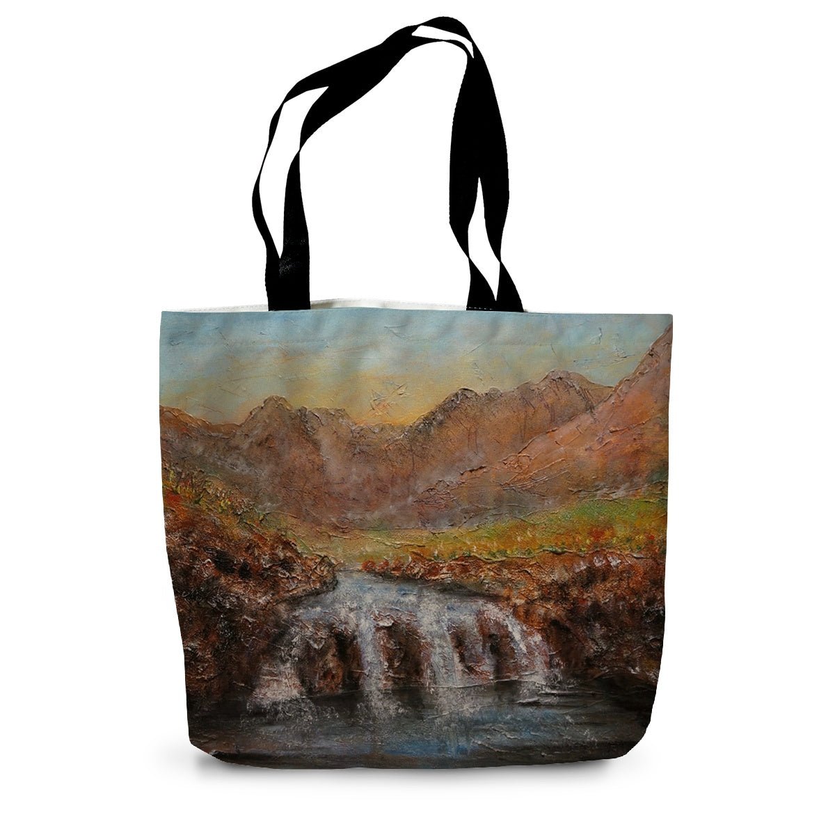 Fairy Pools Dawn Skye Art Gifts Canvas Tote Bag-Bags-Skye Art Gallery-14"x18.5"-Paintings, Prints, Homeware, Art Gifts From Scotland By Scottish Artist Kevin Hunter