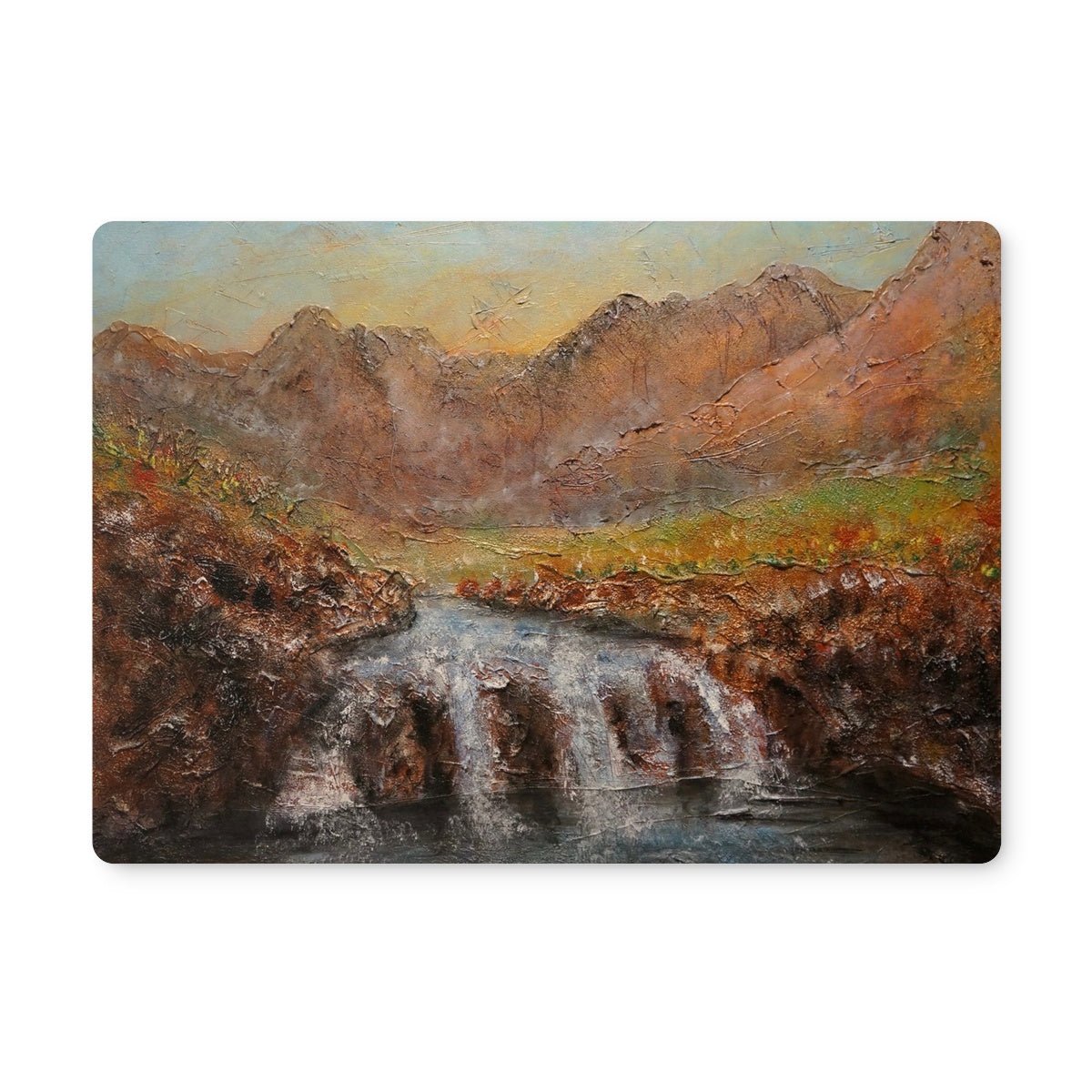 Fairy Pools Dawn Skye Art Gifts Placemat-Placemats-Skye Art Gallery-Single Placemat-Paintings, Prints, Homeware, Art Gifts From Scotland By Scottish Artist Kevin Hunter