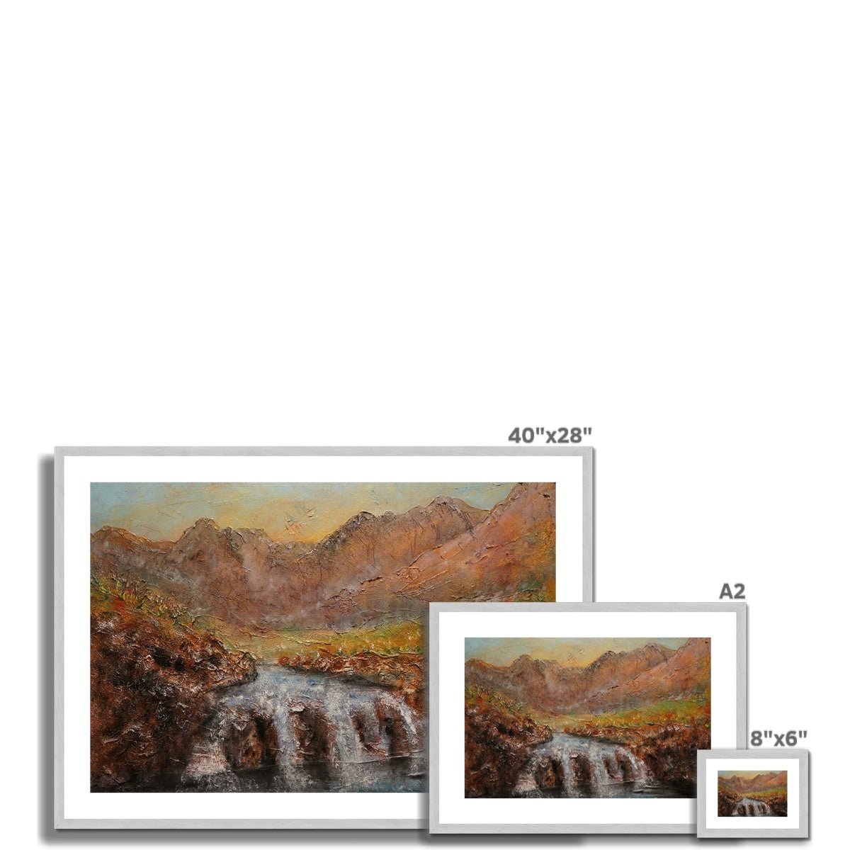 Fairy Pools Dawn Skye Painting | Antique Framed & Mounted Prints From Scotland-Antique Framed & Mounted Prints-Skye Art Gallery-Paintings, Prints, Homeware, Art Gifts From Scotland By Scottish Artist Kevin Hunter