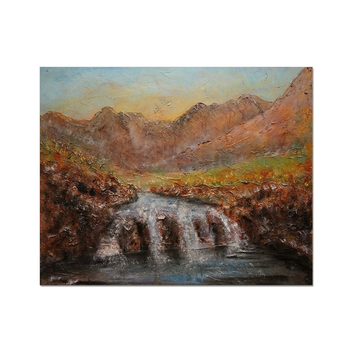 Fairy Pools Skye Dawn multi-colored puzzle with mountain waterfalls and autumn foliage