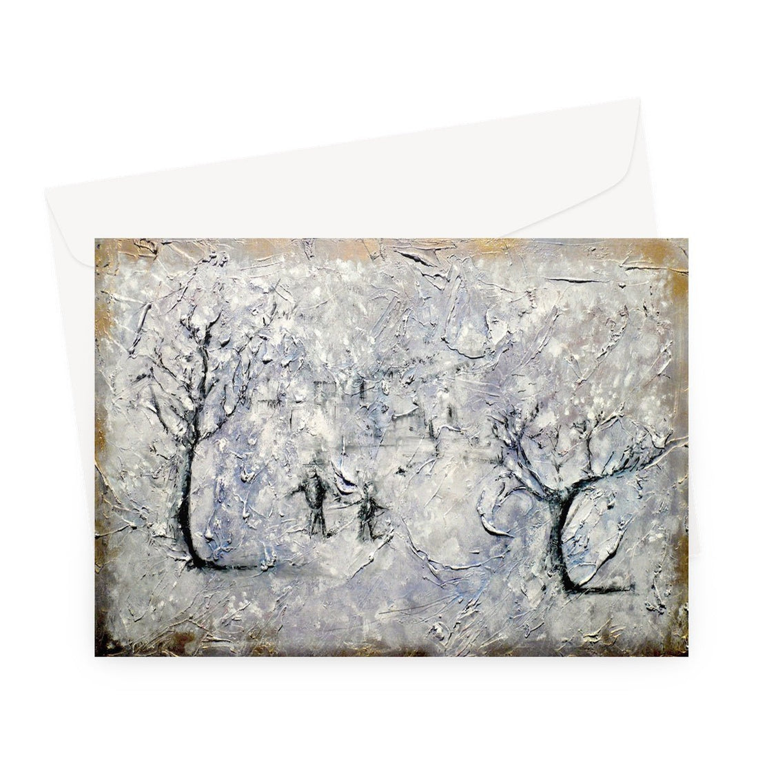 Father Daughter Snow Art Gifts Greeting Card