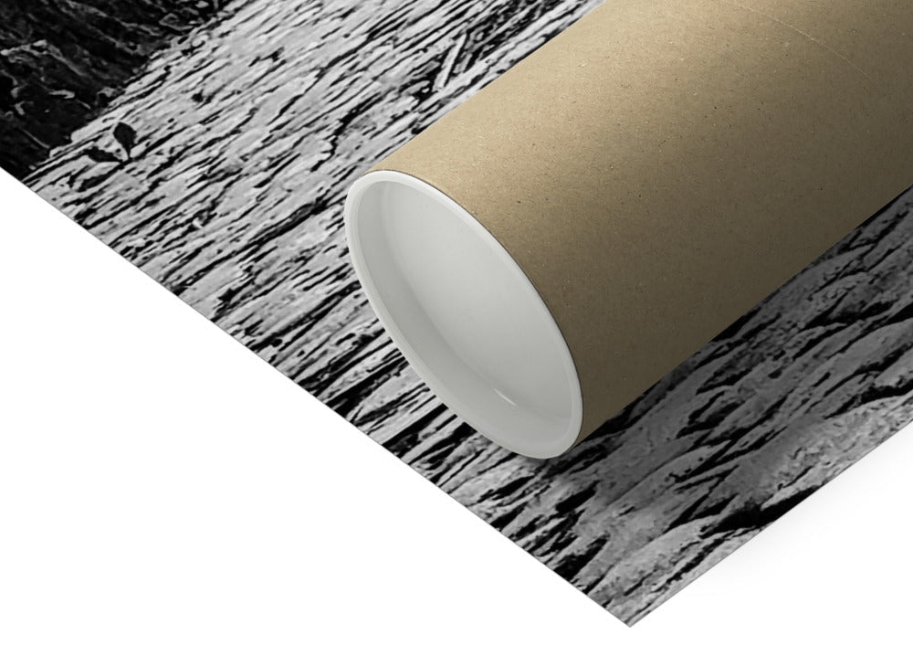 Fiat 500 Orvieto RED fine art print of brown cardboard tube on textured surface