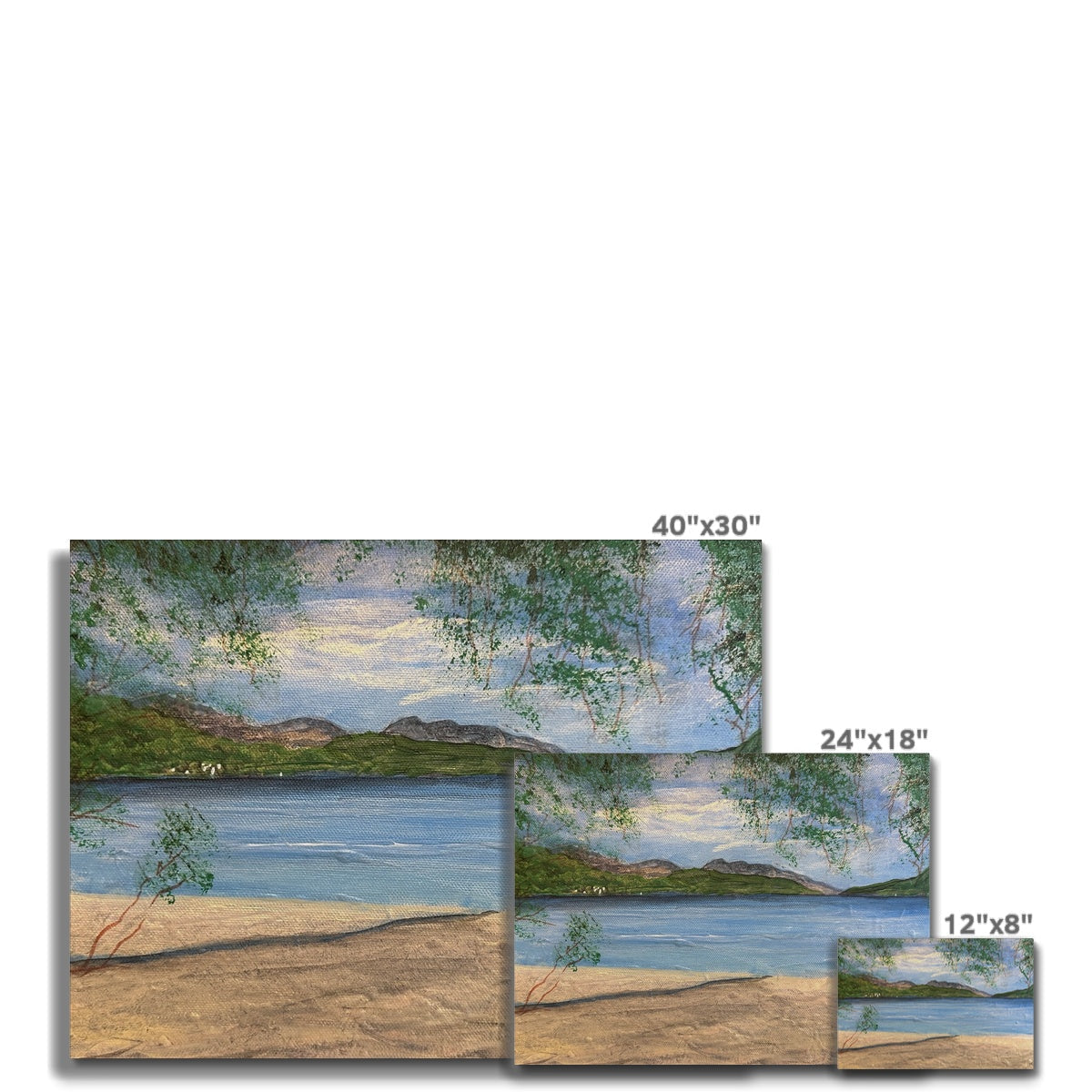 40x30 inch serene lakeside canvas print of Firkin Point Loch Lomond