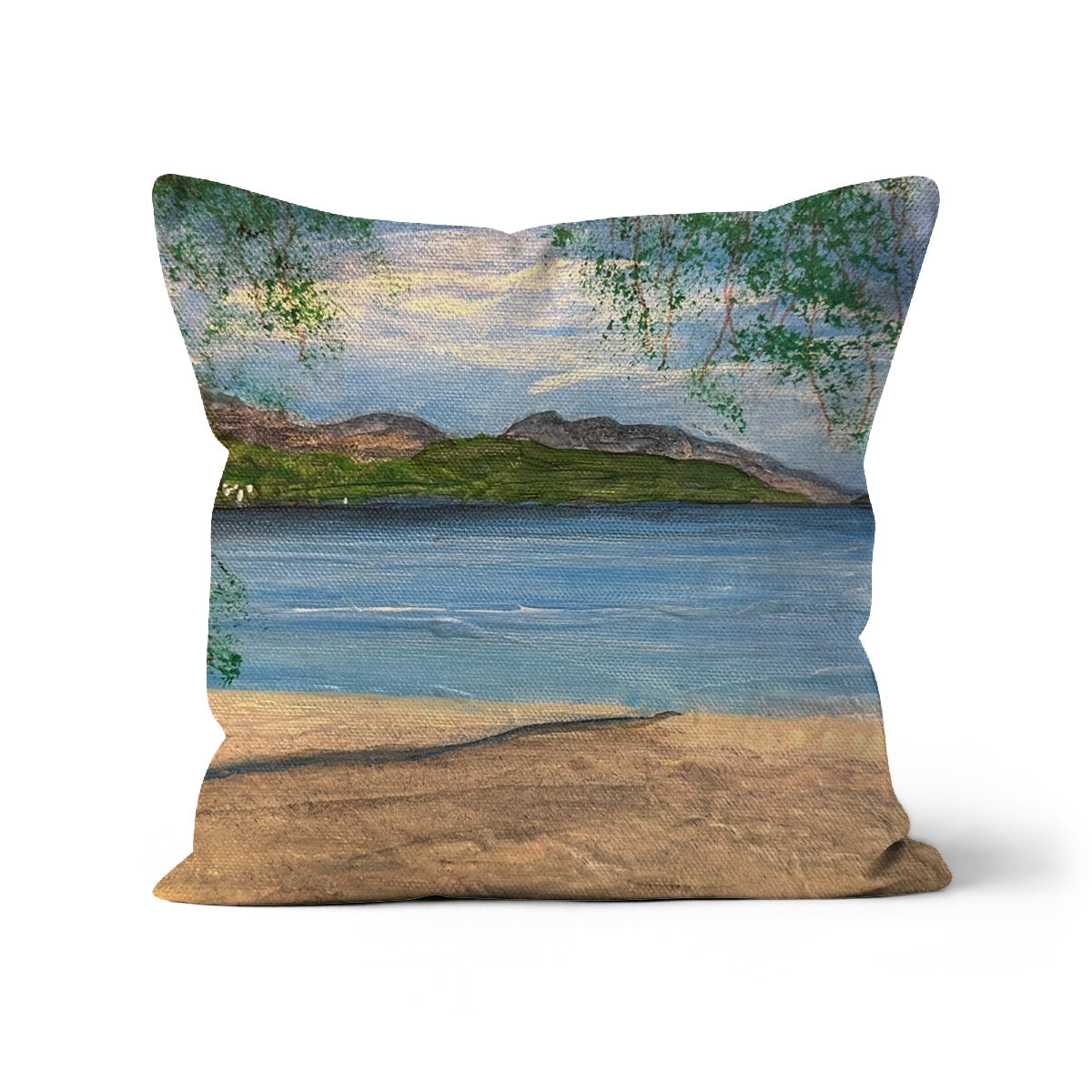 Firkin Point Loch Lomond 18x18 inch burlap beach cushion