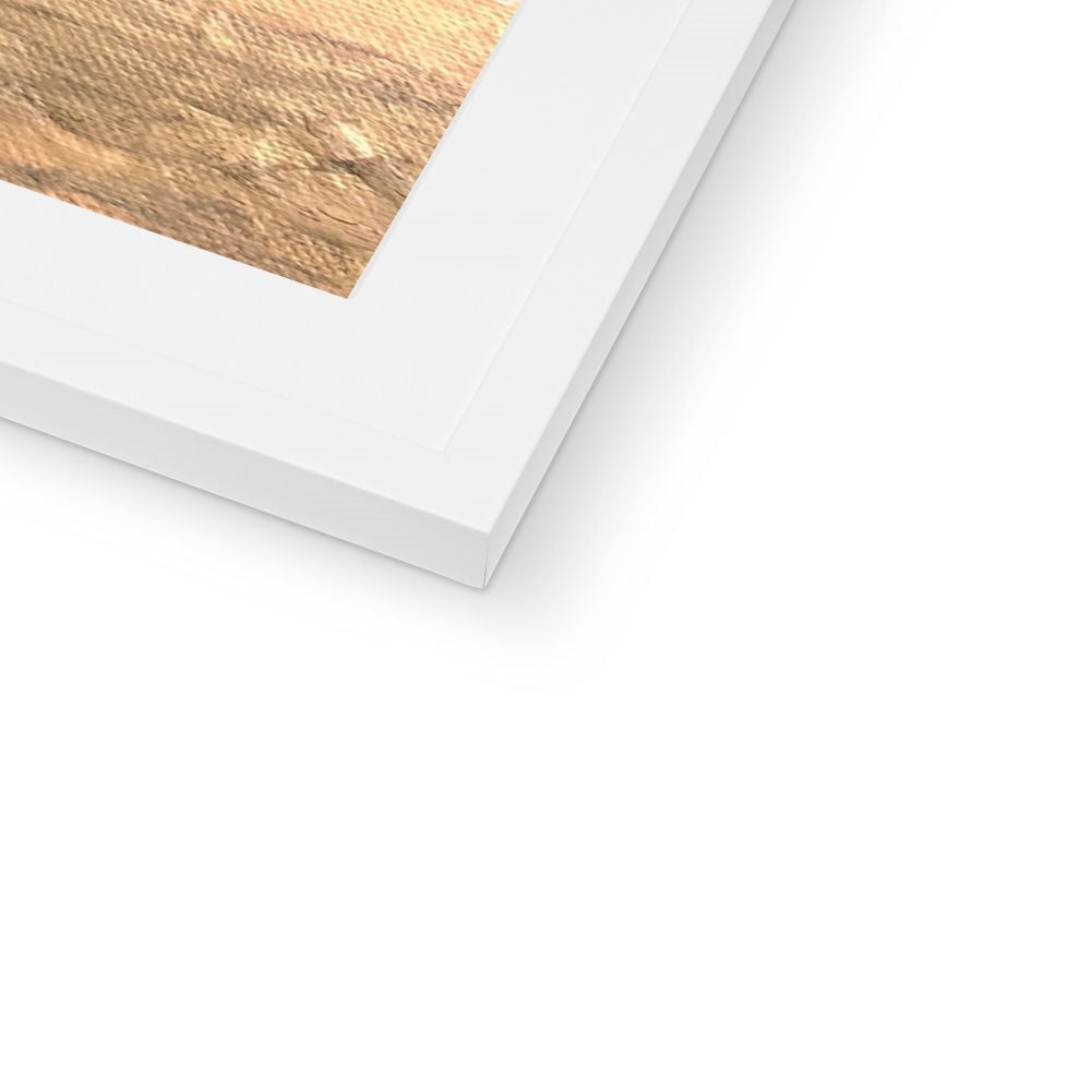 Firkin Point Loch Lomond white canvas art print with gold border on wood