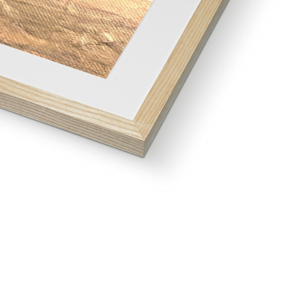 Firkin Point Loch Lomond art print in wooden frame with white mat and textured wood finish