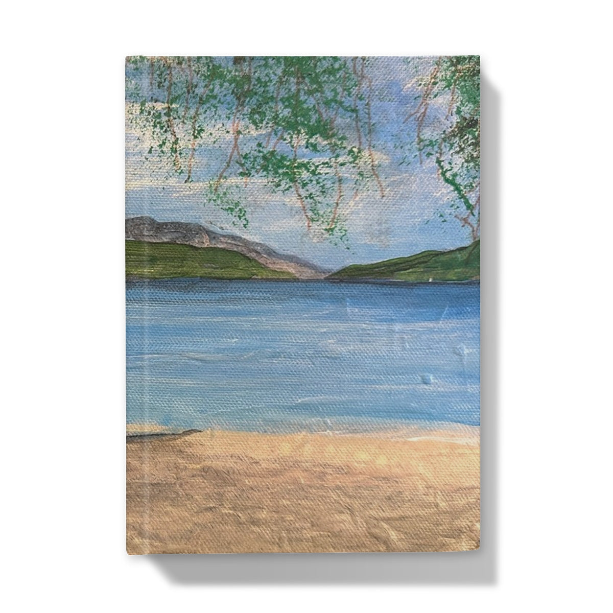 Framed beach canvas print on Firkin Point Loch Lomond journal