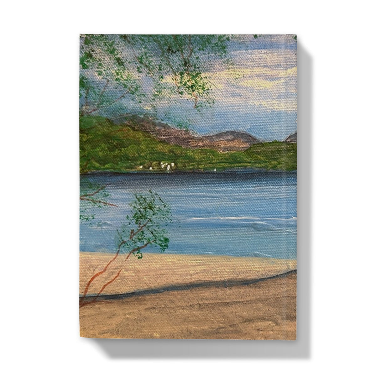 Beach scene canvas art print in Firkin Point Loch Lomond journal