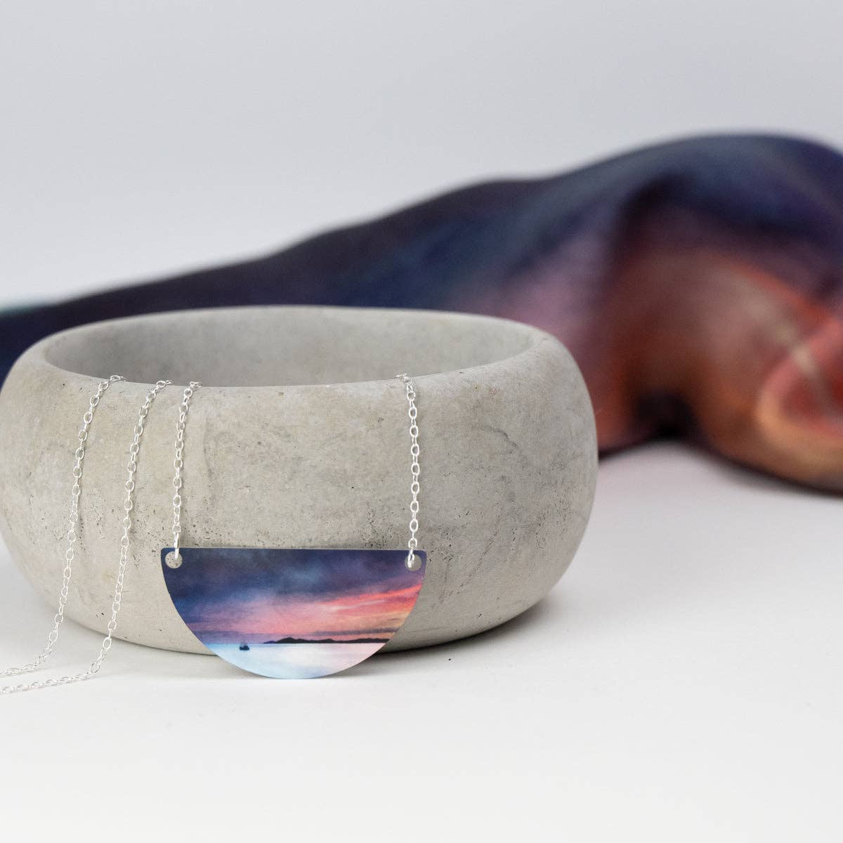 Collier « Pêche au Little Minch » en aluminium et argent