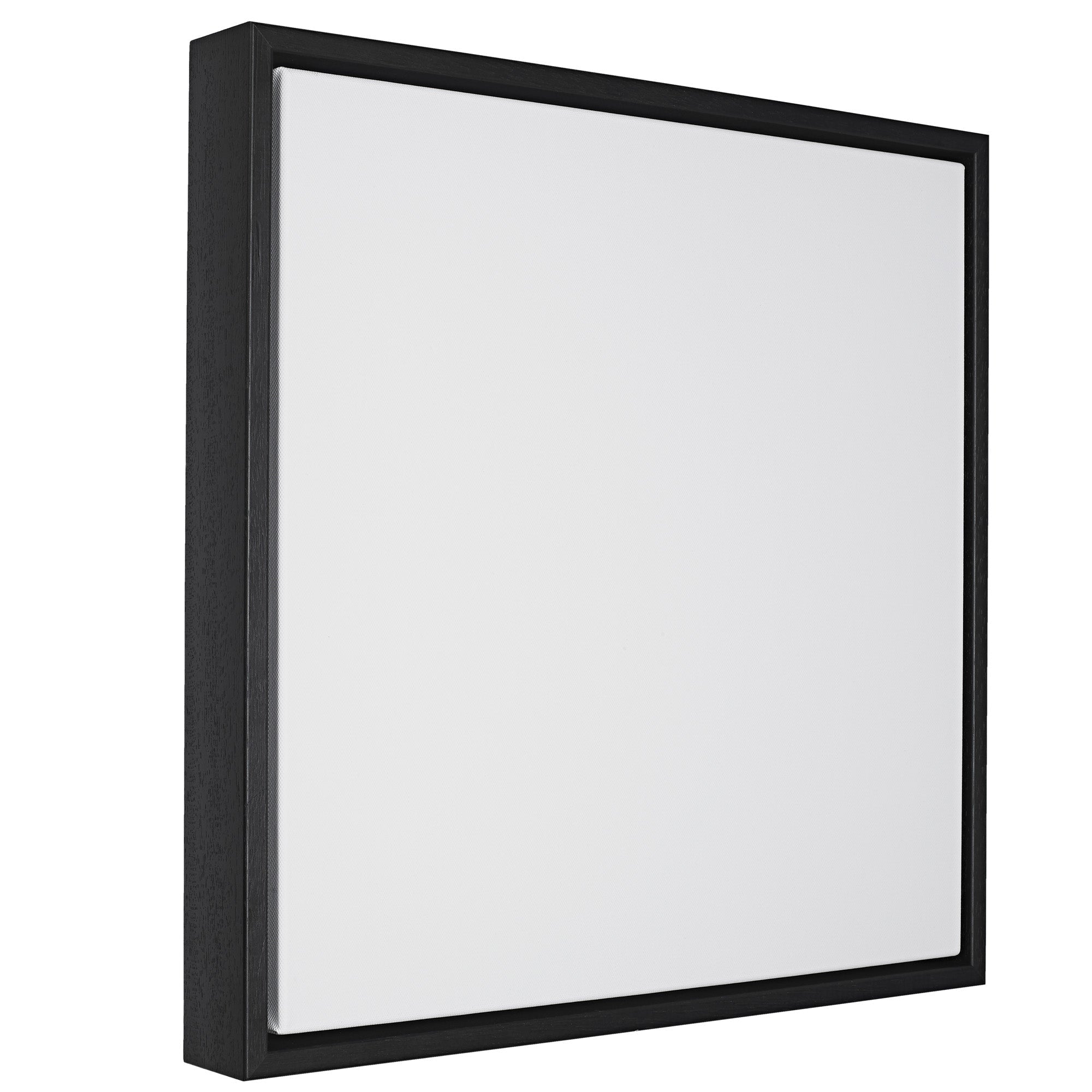 Black square floating frame on white background