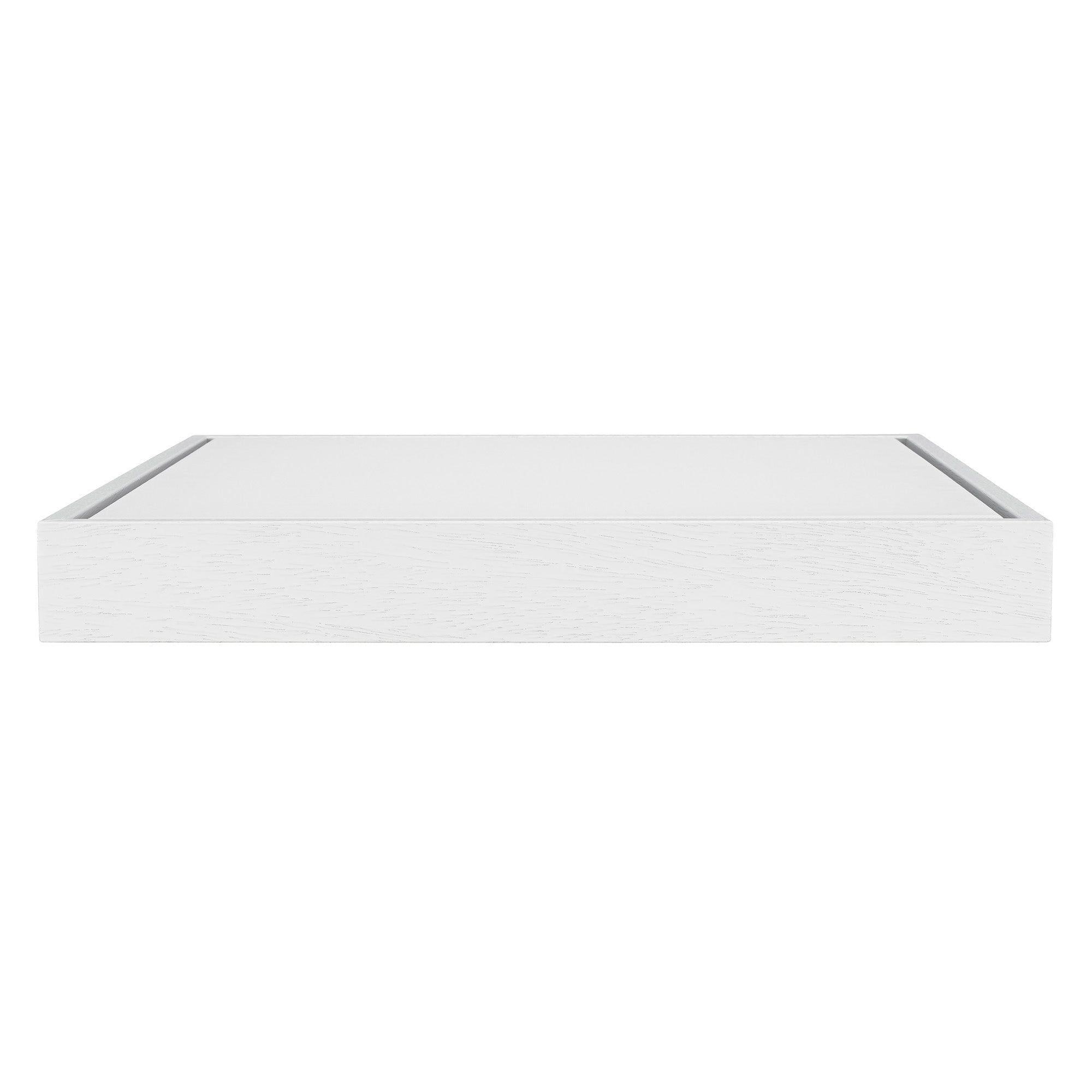 White minimalist floating shelf with clean lines in Floating Frames
