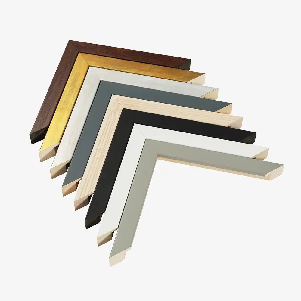 8-piece Neist Point Lighthouse Skye art prints in wooden frames