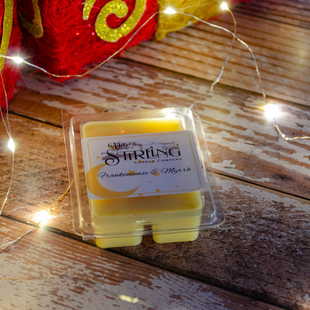 Yellow Frankincense & Myrrh Wax Melt Clamshell by The String Candle Company