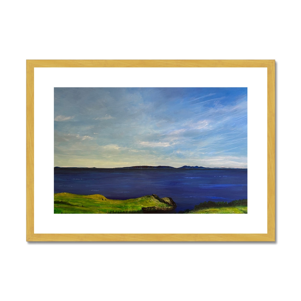 From Ireland To Scotland Painting | Antique Framed & Mounted Prints From Scotland-Antique Framed & Mounted Prints-World Art Gallery-A2 Landscape-Gold Frame-Paintings, Prints, Homeware, Art Gifts From Scotland By Scottish Artist Kevin Hunter