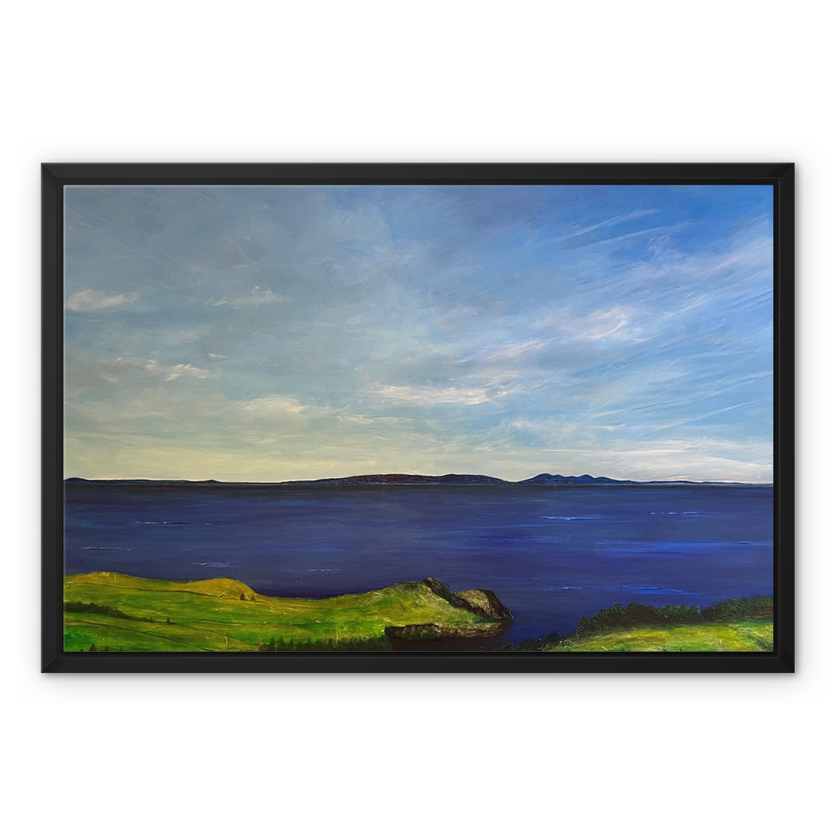 From Ireland To Scotland Painting | Framed Canvas From Scotland-Floating Framed Canvas Prints-World Art Gallery-24"x18"-Paintings, Prints, Homeware, Art Gifts From Scotland By Scottish Artist Kevin Hunter
