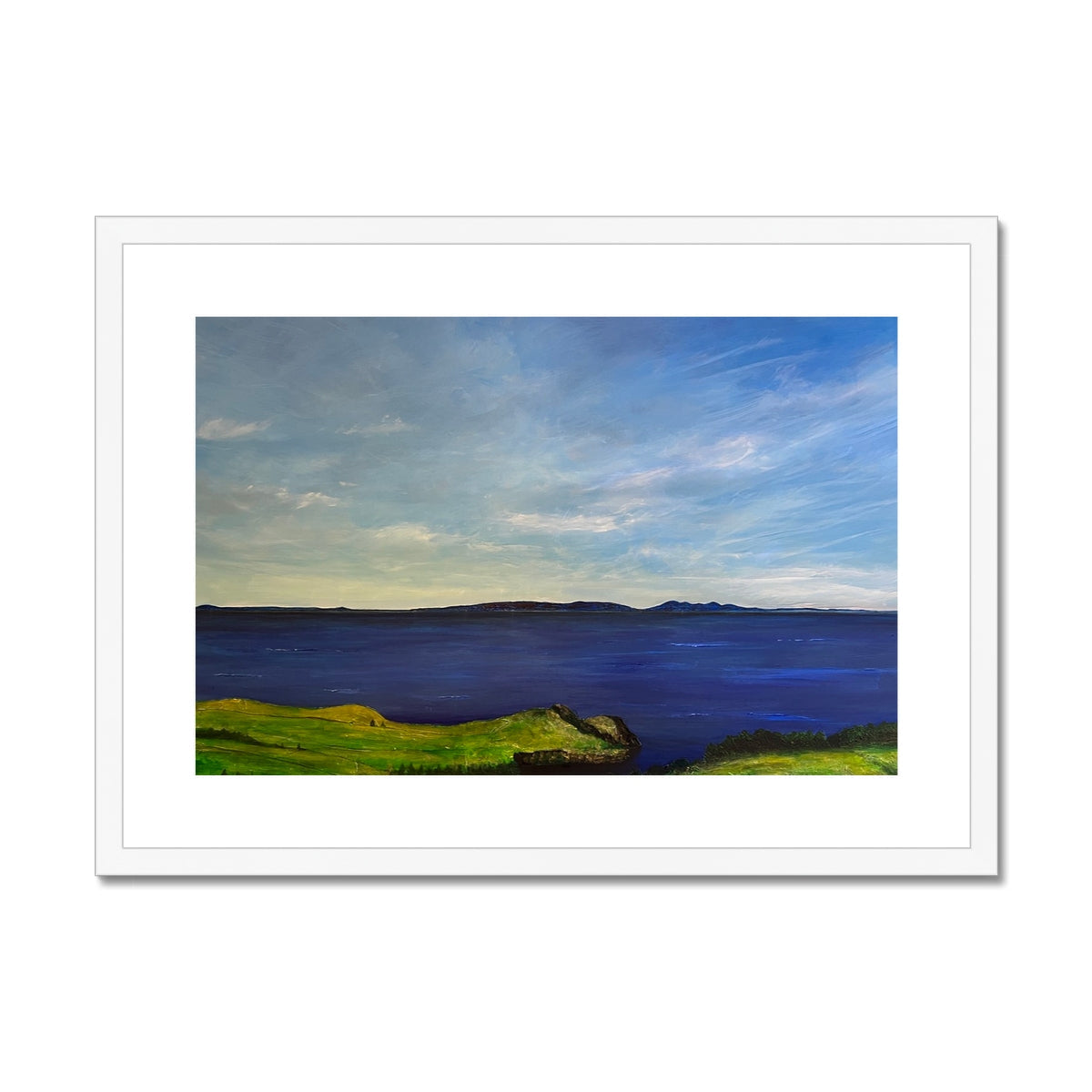 From Ireland To Scotland Painting | Framed & Mounted Prints From Scotland-Framed & Mounted Prints-World Art Gallery-A2 Landscape-White Frame-Paintings, Prints, Homeware, Art Gifts From Scotland By Scottish Artist Kevin Hunter