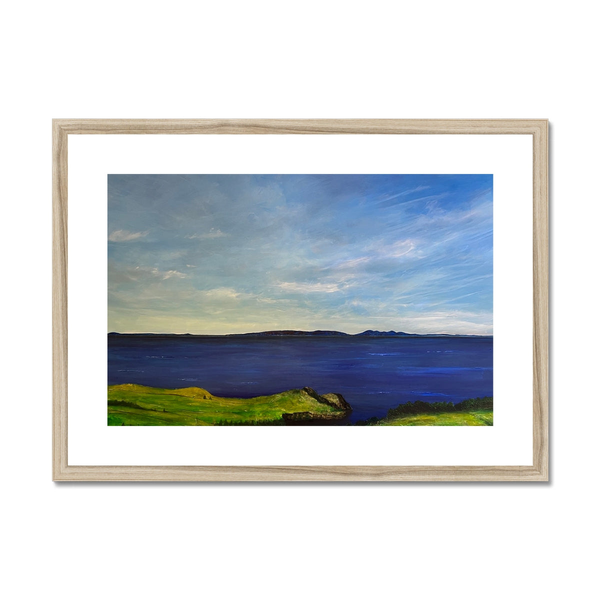 From Ireland To Scotland Painting | Framed & Mounted Prints From Scotland-Framed & Mounted Prints-World Art Gallery-A2 Landscape-Natural Frame-Paintings, Prints, Homeware, Art Gifts From Scotland By Scottish Artist Kevin Hunter