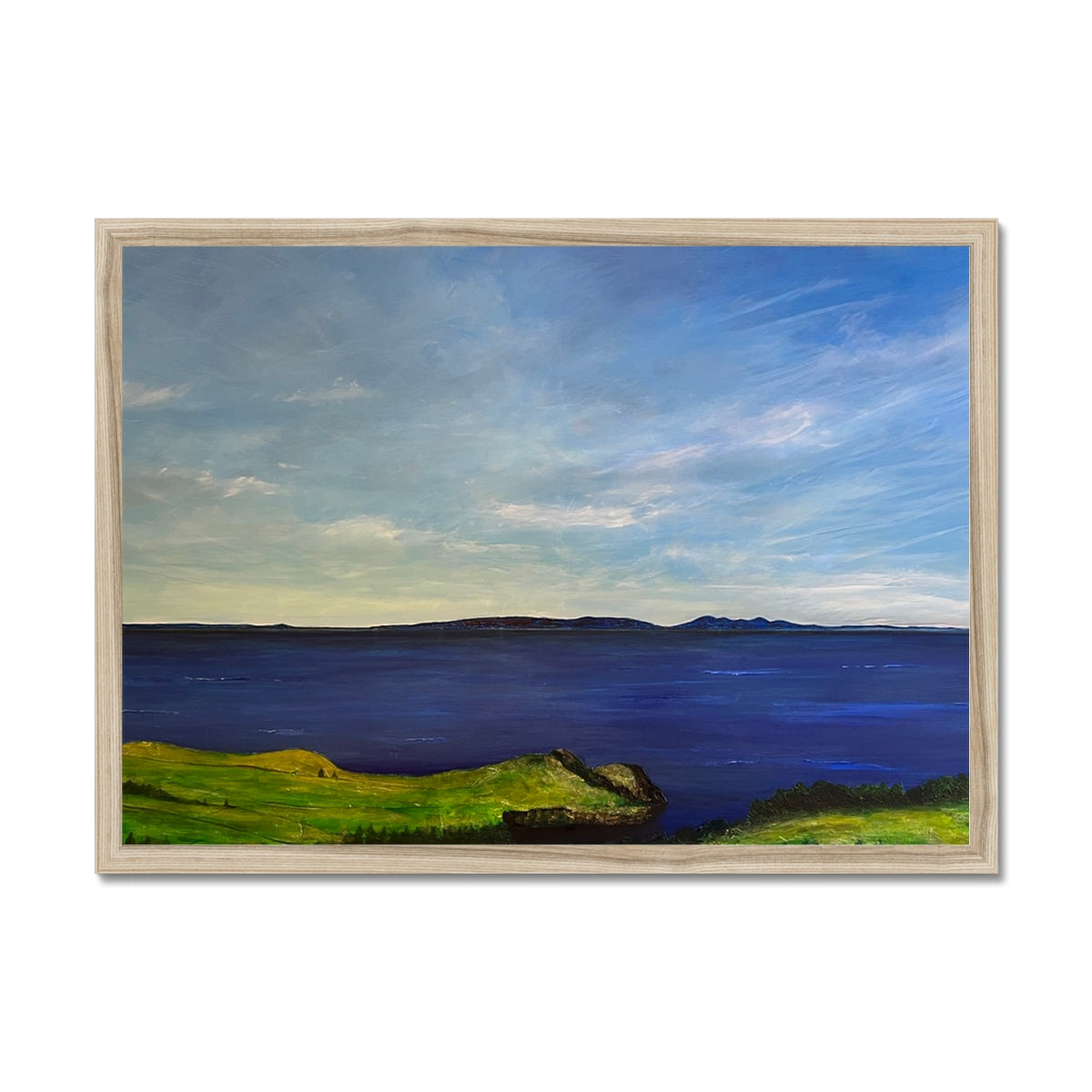 From Ireland To Scotland Painting | Framed Prints From Scotland-Framed Prints-World Art Gallery-A2 Landscape-Natural Frame-Paintings, Prints, Homeware, Art Gifts From Scotland By Scottish Artist Kevin Hunter