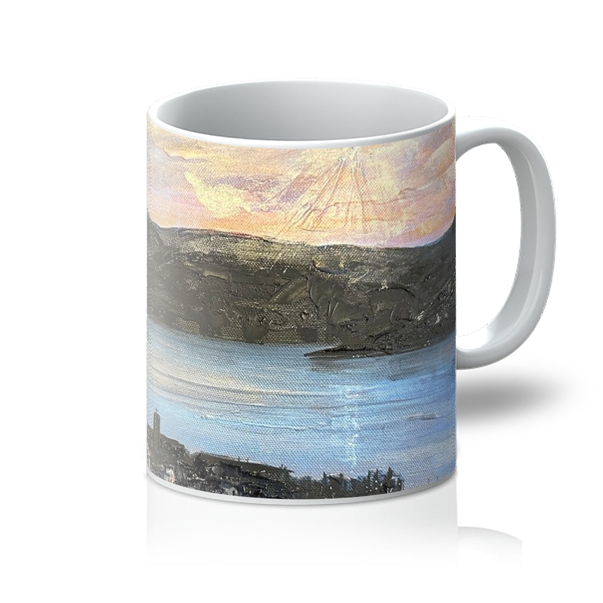 From Lyle Hill Art Gifts Mug-Mugs-River Clyde Art Gallery-11oz-White-Paintings, Prints, Homeware, Art Gifts From Scotland By Scottish Artist Kevin Hunter