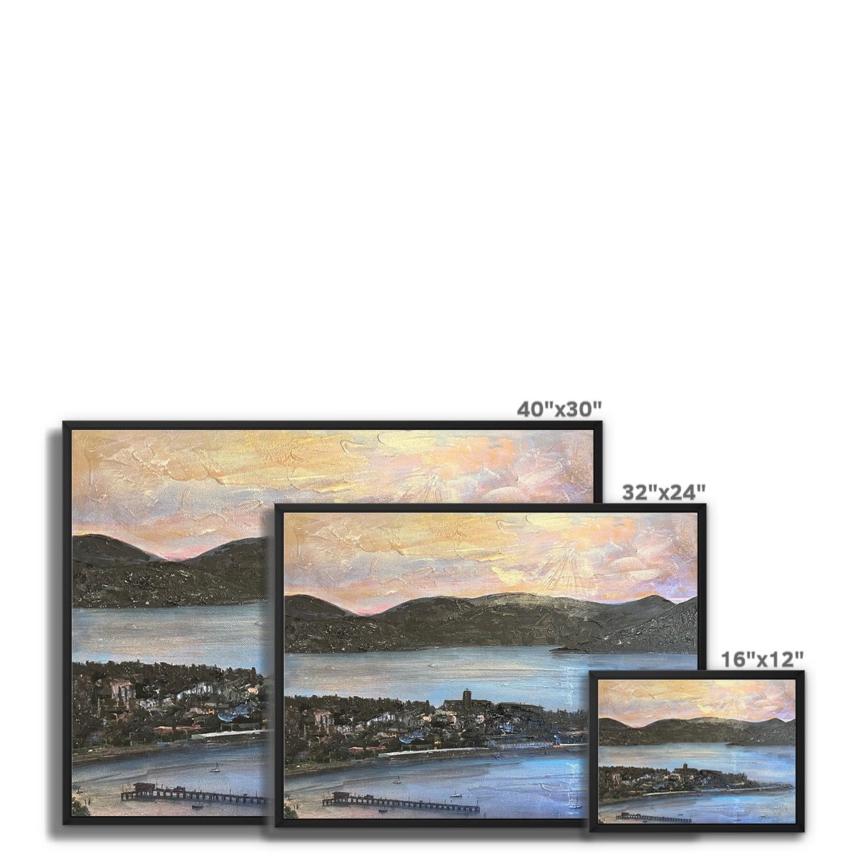 From Lyle Hill Painting | Framed Canvas From Scotland-Floating Framed Canvas Prints-River Clyde Art Gallery-Paintings, Prints, Homeware, Art Gifts From Scotland By Scottish Artist Kevin Hunter