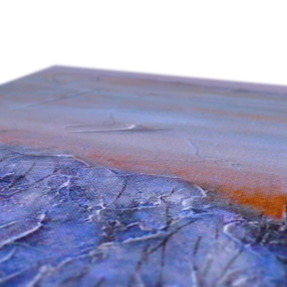 Blue Cracked Glass Coaster in Frozen River Kelvin Canvas Print