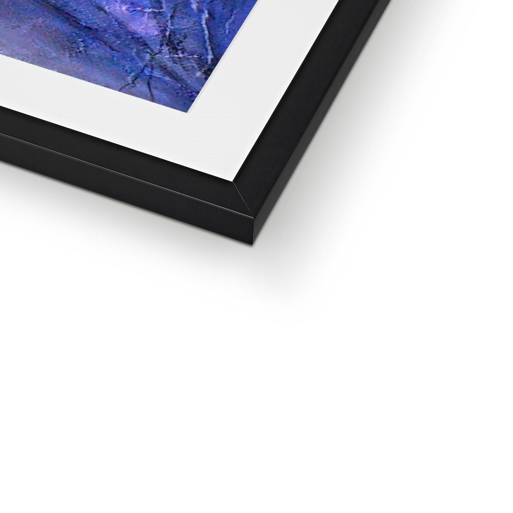 Black-framed purple abstract print: A Frozen River Kelvin Art