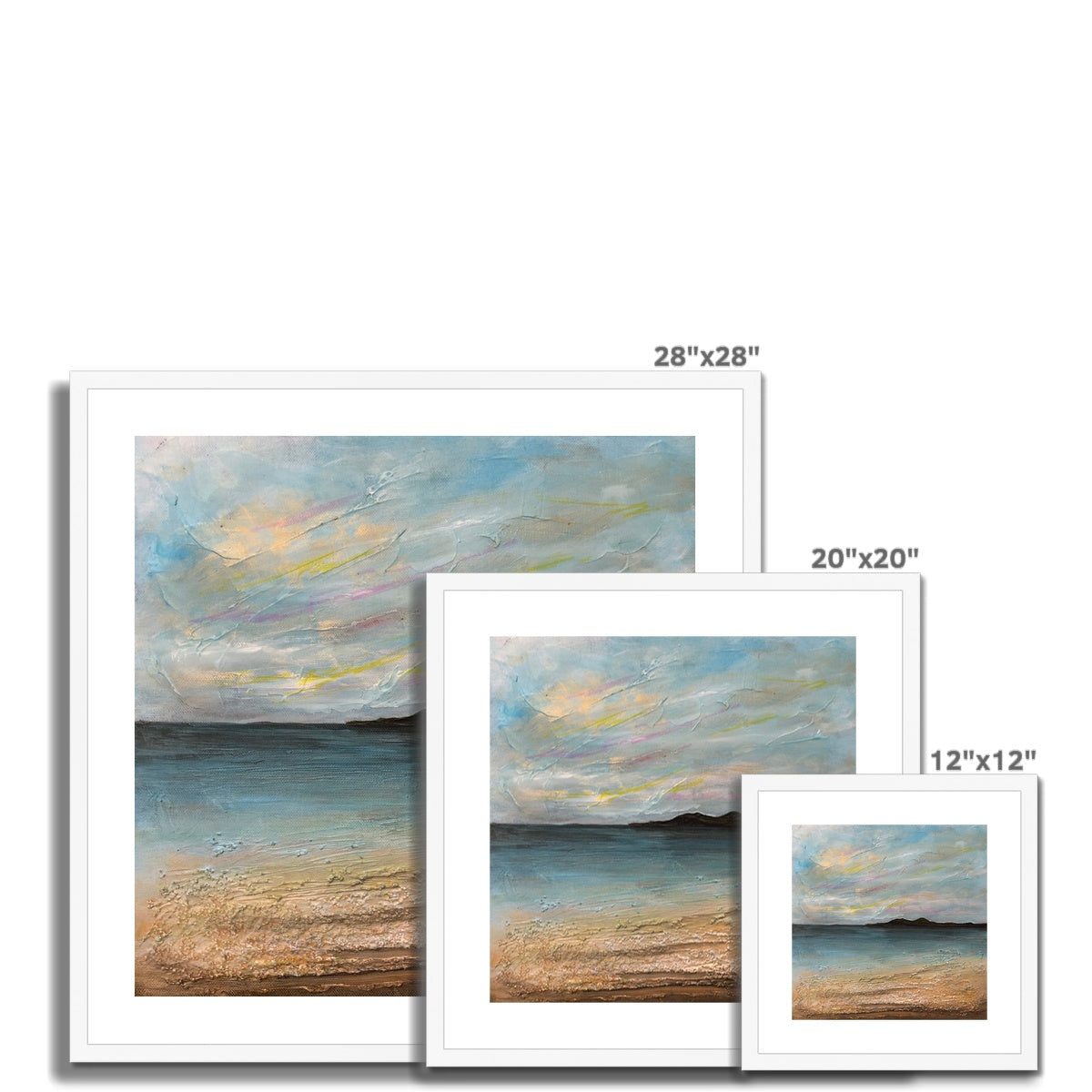 28x28 Framed Garrynamoanie Beach South Uist Abstract Art Print