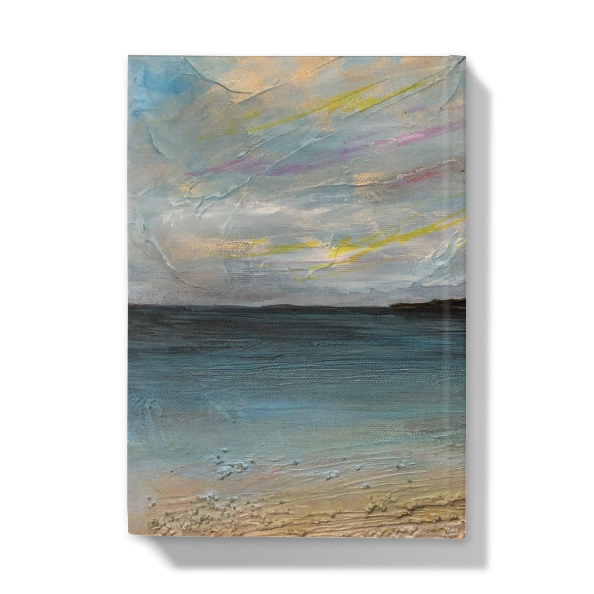 Garrynamoanie Beach journal with abstract pastel waves canvas print