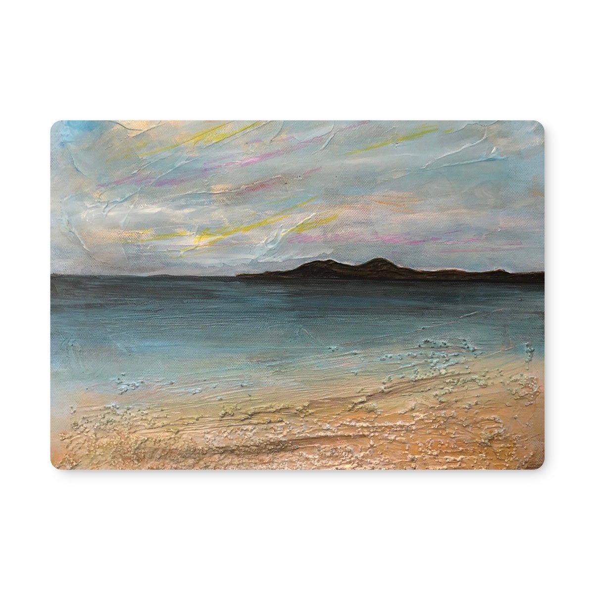 Garrynamonie Beach South Uist Art Gifts Placemat-Placemats-Hebridean Islands Art Gallery-6 Placemats-Paintings, Prints, Homeware, Art Gifts From Scotland By Scottish Artist Kevin Hunter