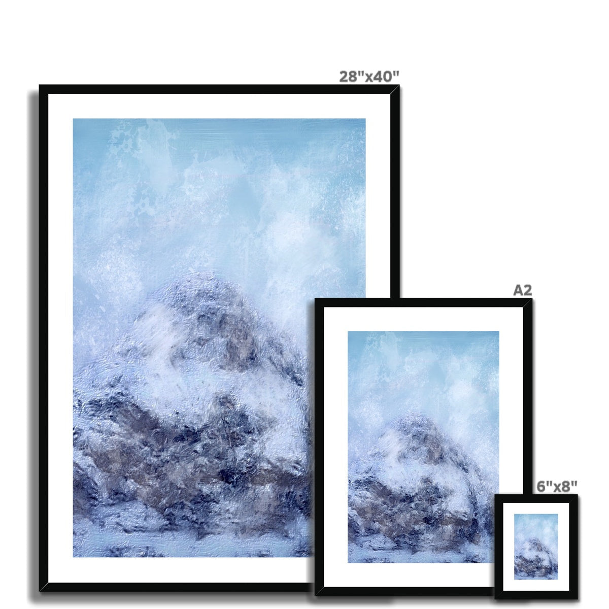28x40 Framed Gearr Aonach Glencoe Snow Art Print in Black