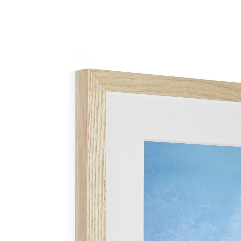 Gearr Aonach Glencoe Snow Art Print in wooden frame with white mat