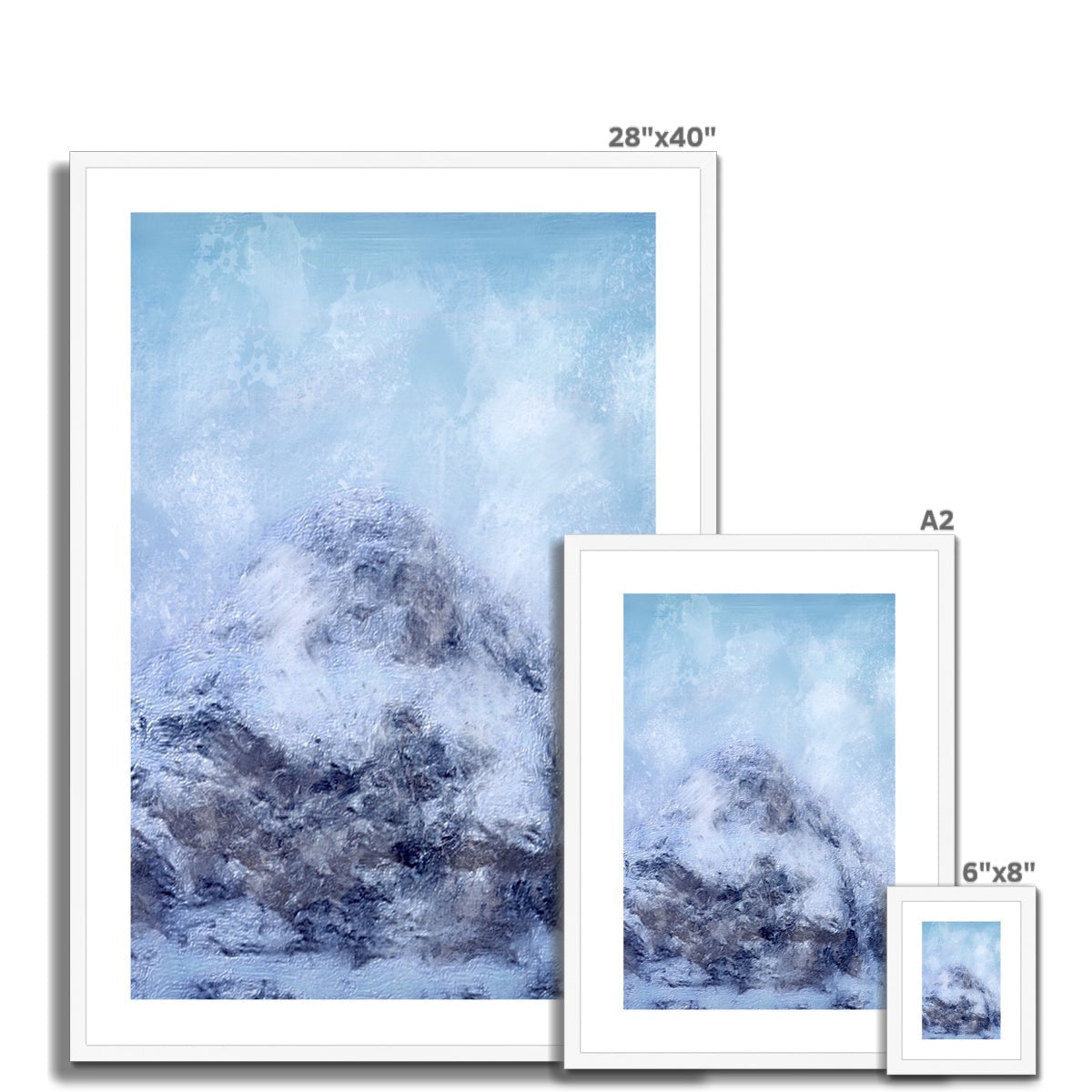 28x40 Framed Abstract Wave Art Print in Gearr Aonach Glencoe Snow Series
