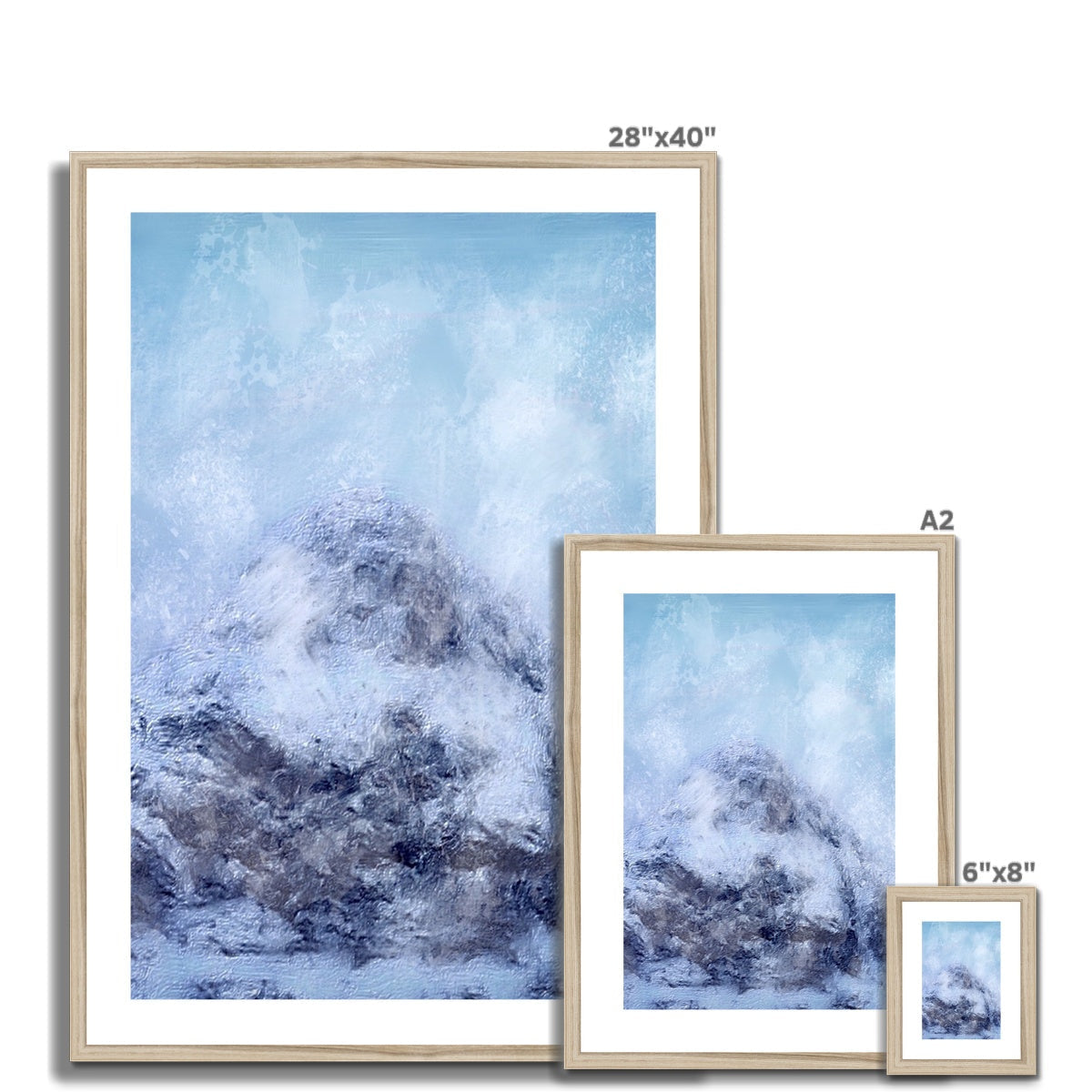 28x40 Framed Abstract Wave Art Print in Gearr Aonach Glencoe Snow Series