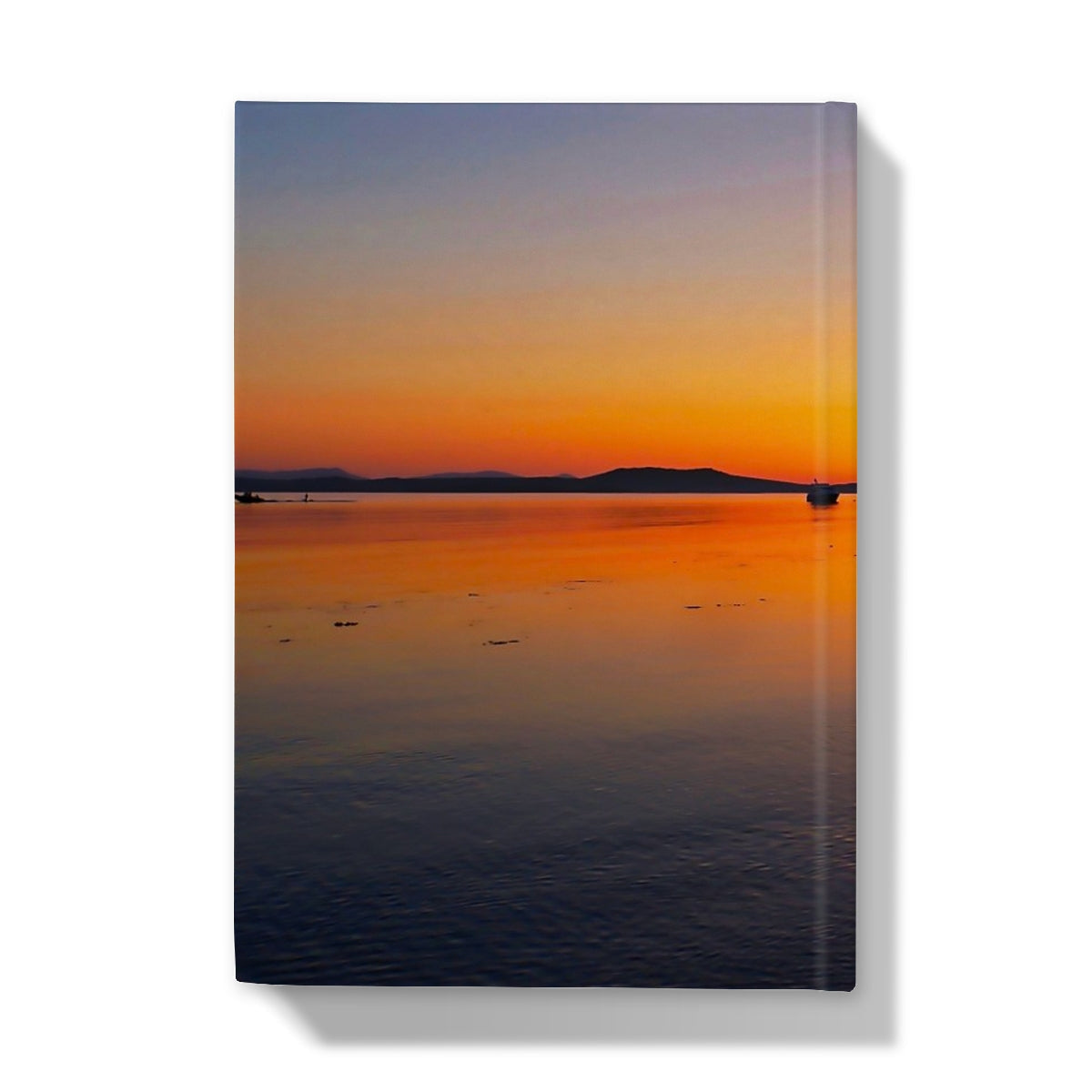 Canvas print of Gigha and Jura sunset over water in journal
