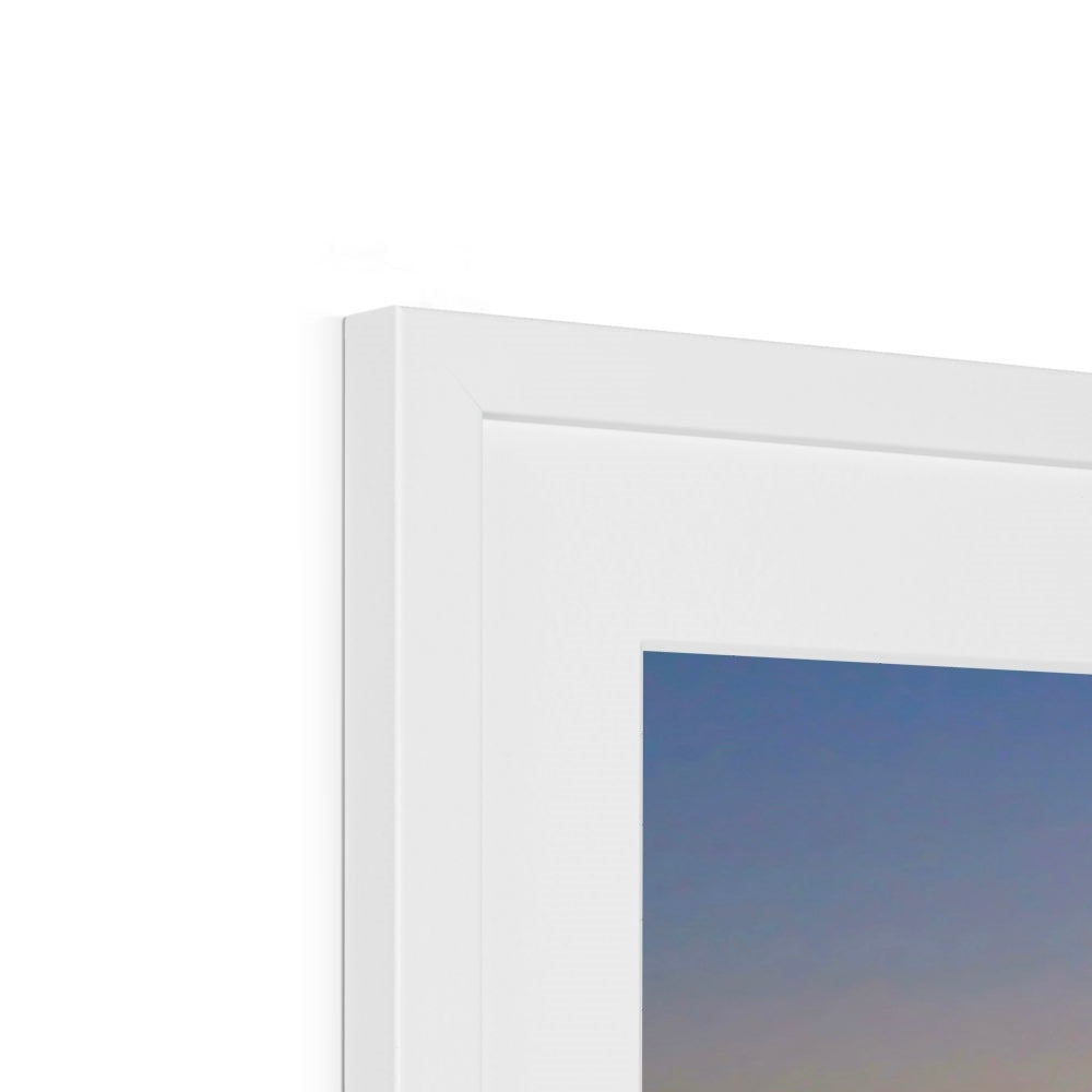 White rectangular frame with Gigha and Jura sunset photography art print