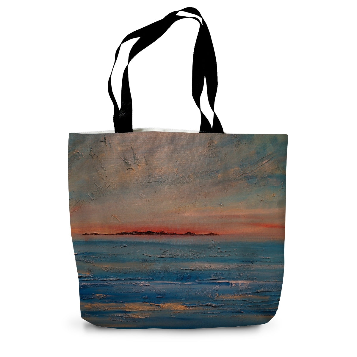 Gigha Sunset Art Gifts Canvas Tote Bag-Bags-Hebridean Islands Art Gallery-14"x18.5"-Paintings, Prints, Homeware, Art Gifts From Scotland By Scottish Artist Kevin Hunter