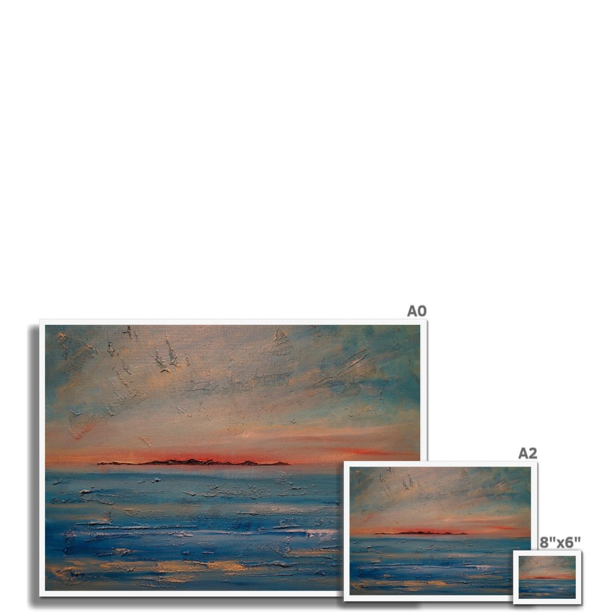 Gigha Sunset Painting | Framed Prints From Scotland-Framed Prints-Hebridean Islands Art Gallery-Paintings, Prints, Homeware, Art Gifts From Scotland By Scottish Artist Kevin Hunter