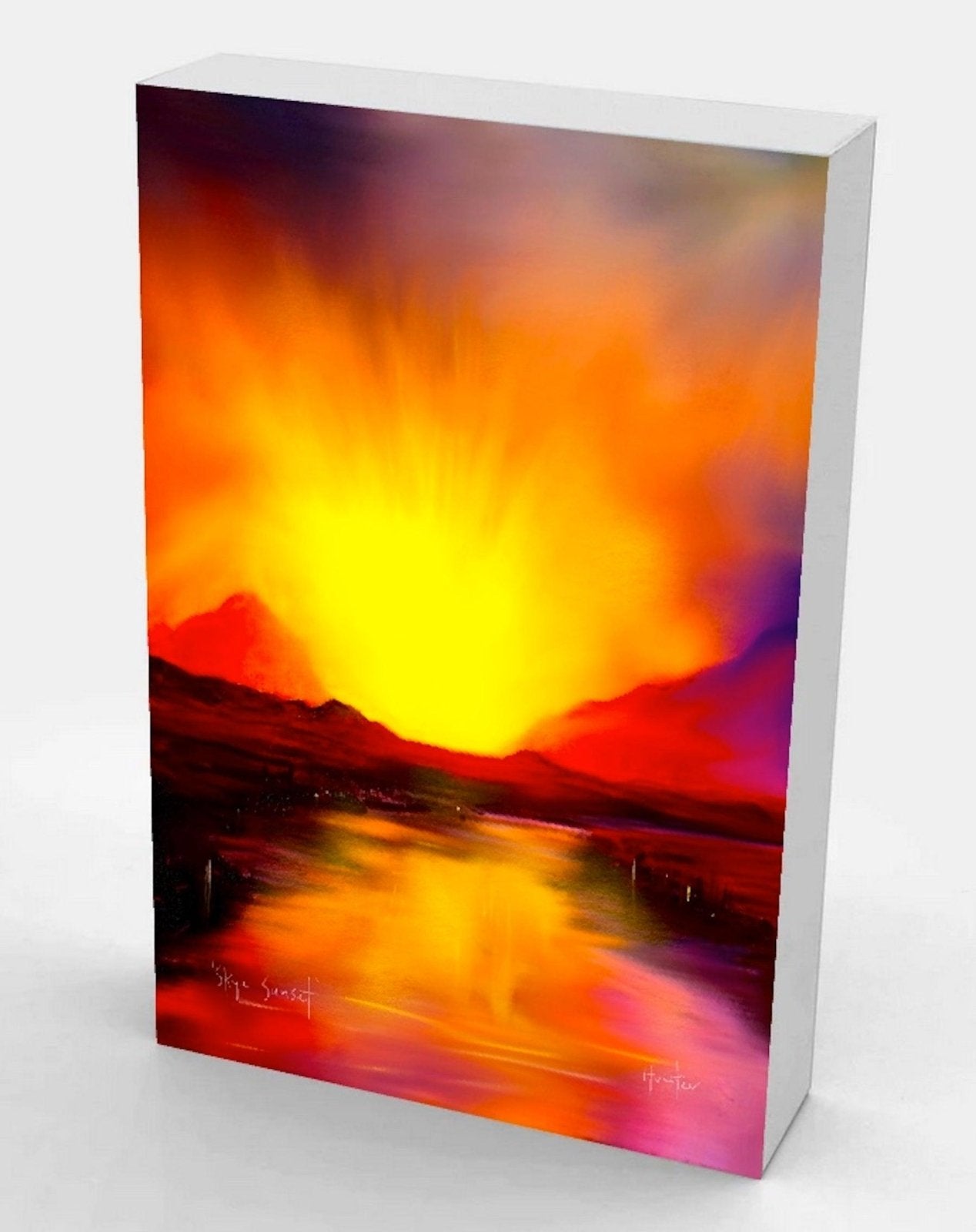 Gigha Sunset Wooden Art Block