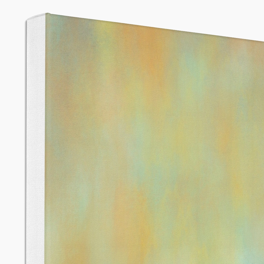 Yellow and green abstract Glamis Castle canvas art print