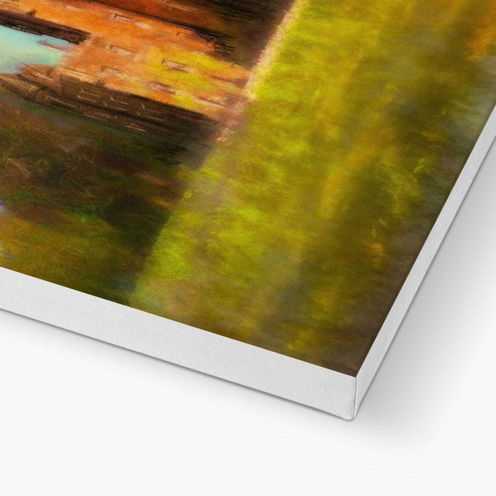 Glamis Castle canvas print of autumn landscape in warm earth tones