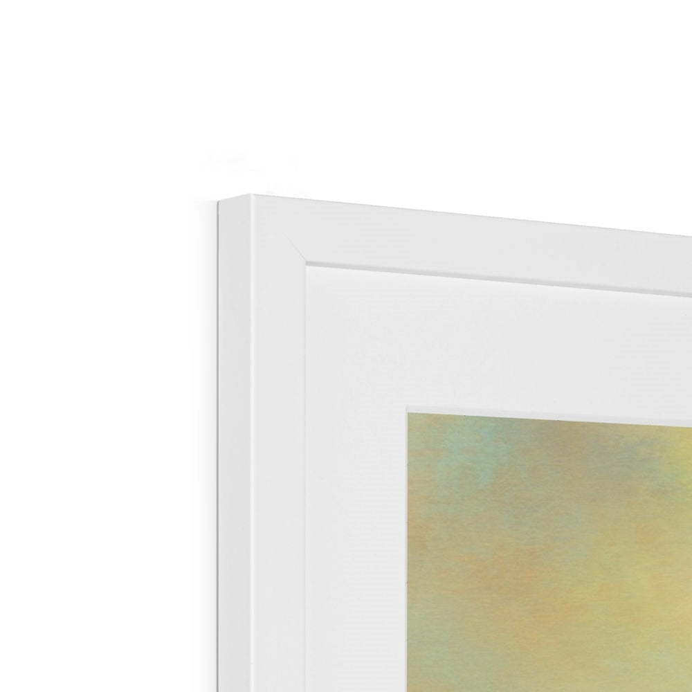 White picture frame with light-colored abstract art in Glamis Castle Framed and Mounted Print
