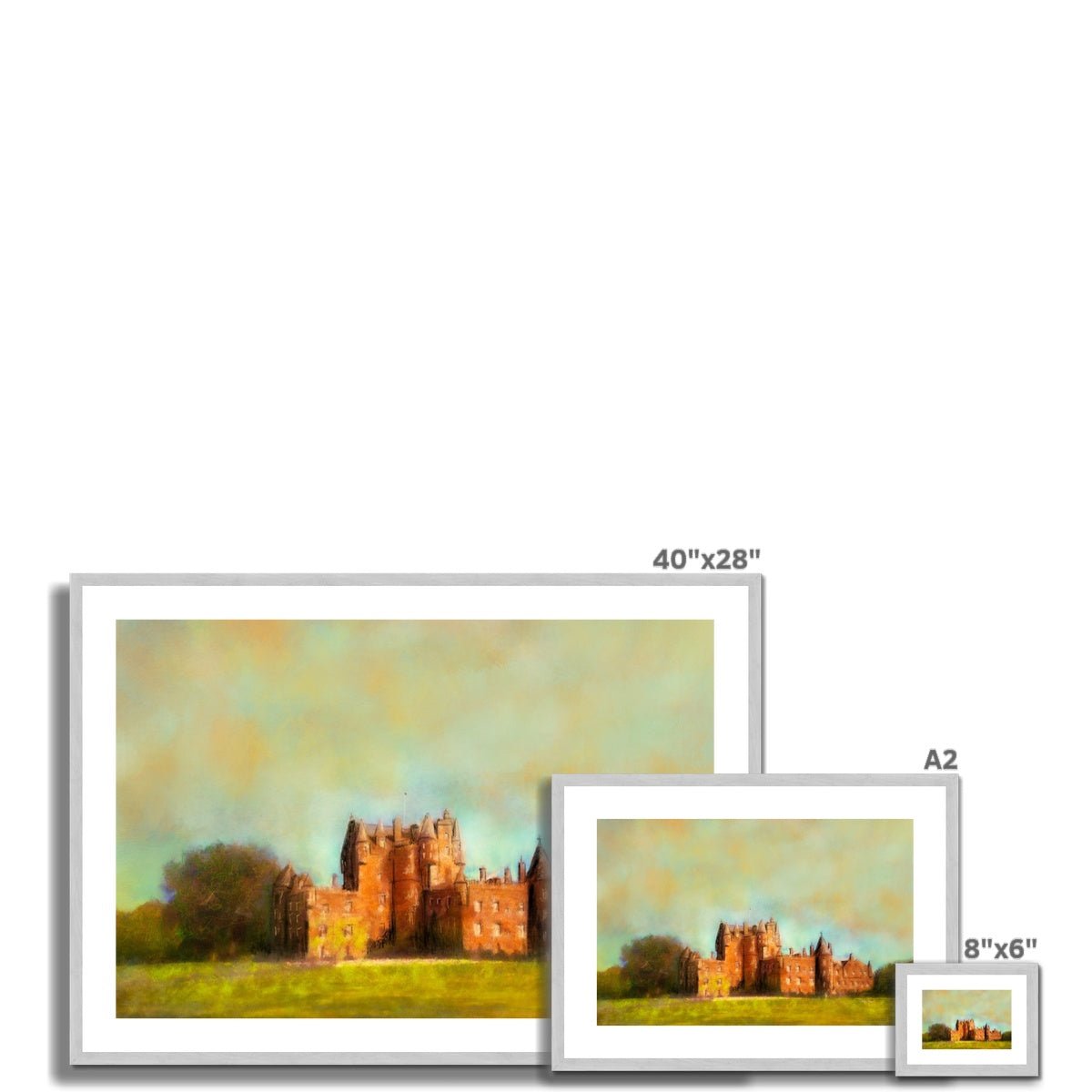 Glamis Castle Painting | Antique Framed & Mounted Prints From Scotland-Antique Framed & Mounted Prints-Scottish Castles Art Gallery-Paintings, Prints, Homeware, Art Gifts From Scotland By Scottish Artist Kevin Hunter