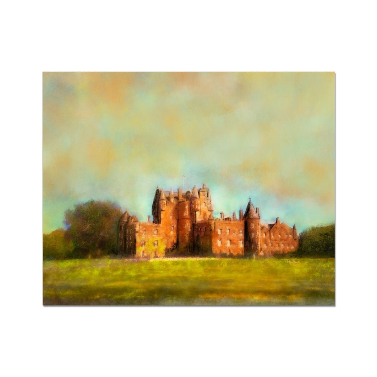 Glamis Castle Painting | Artist Proof Collector Prints From Scotland-Artist Proof Collector Prints-Scottish Castles Art Gallery-20"x16"-Paintings, Prints, Homeware, Art Gifts From Scotland By Scottish Artist Kevin Hunter