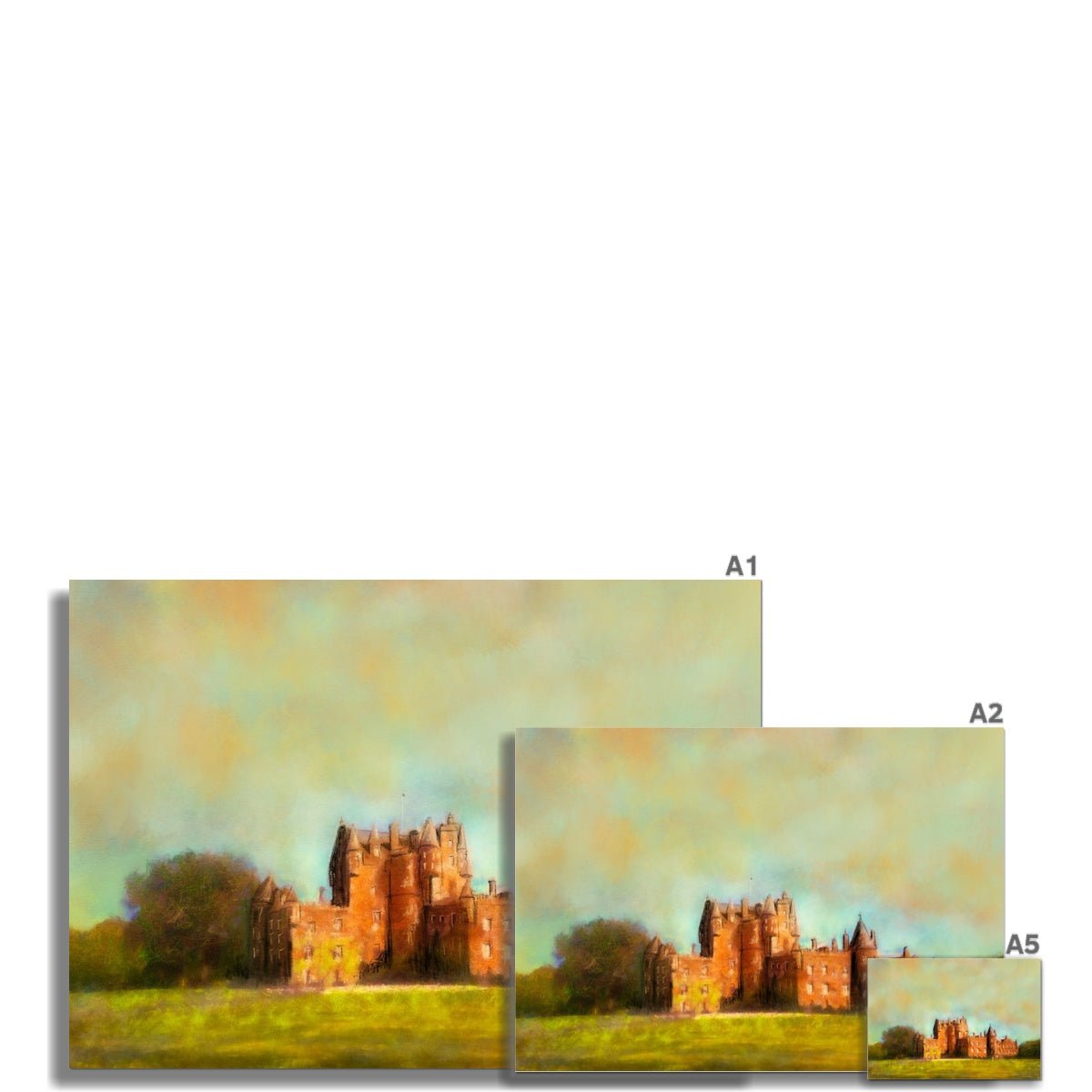 Glamis Castle Painting | Fine Art Prints From Scotland-Unframed Prints-Scottish Castles Art Gallery-Paintings, Prints, Homeware, Art Gifts From Scotland By Scottish Artist Kevin Hunter