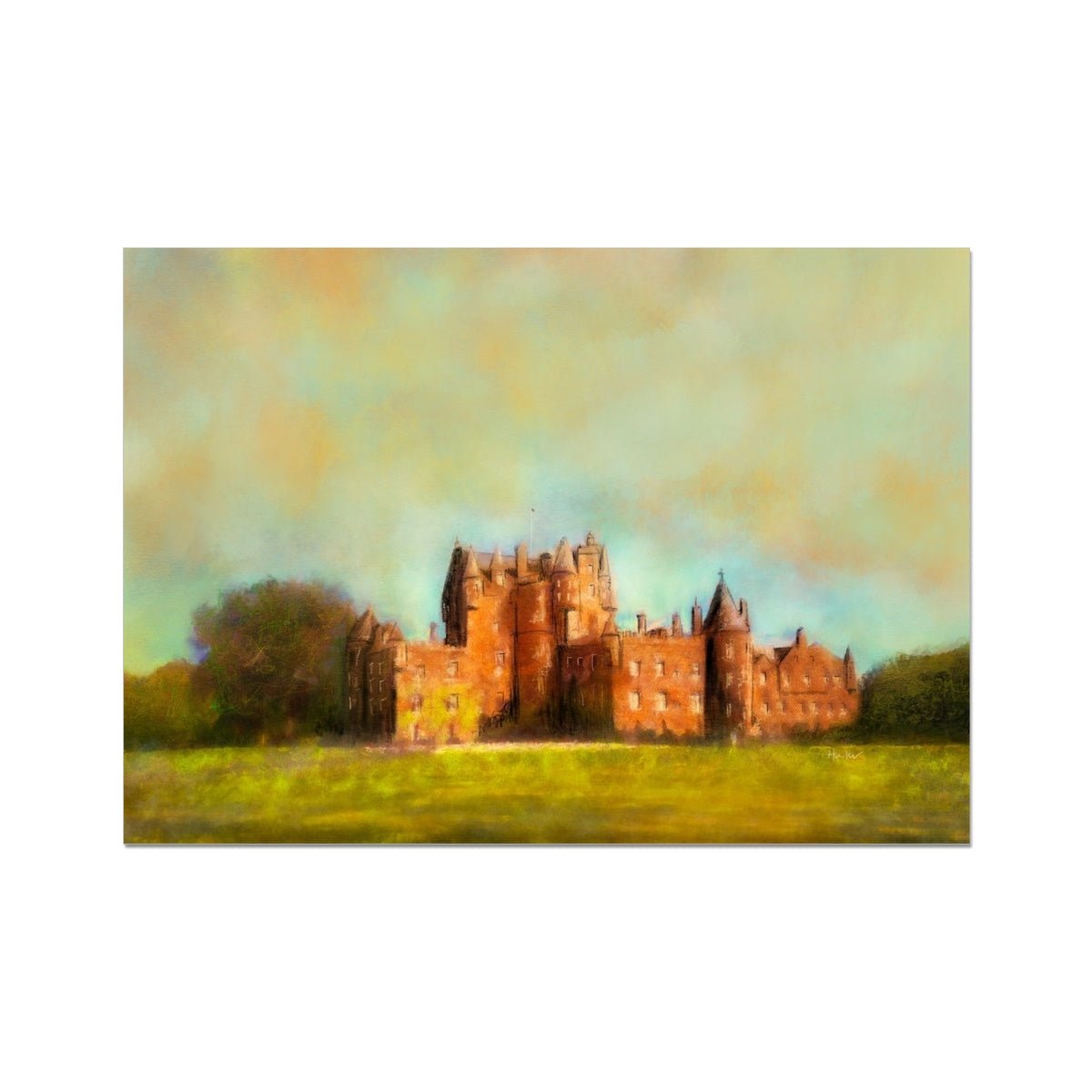 Glamis Castle Painting | Fine Art Prints From Scotland-Unframed Prints-Scottish Castles Art Gallery-A2 Landscape-Paintings, Prints, Homeware, Art Gifts From Scotland By Scottish Artist Kevin Hunter