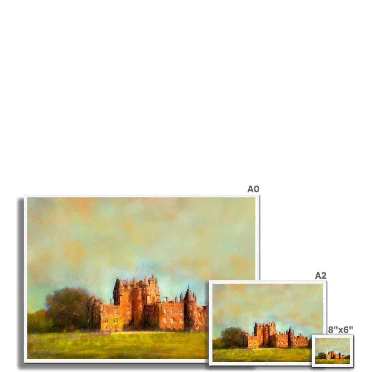 Glamis Castle Painting | Framed Prints From Scotland-Framed Prints-Scottish Castles Art Gallery-Paintings, Prints, Homeware, Art Gifts From Scotland By Scottish Artist Kevin Hunter