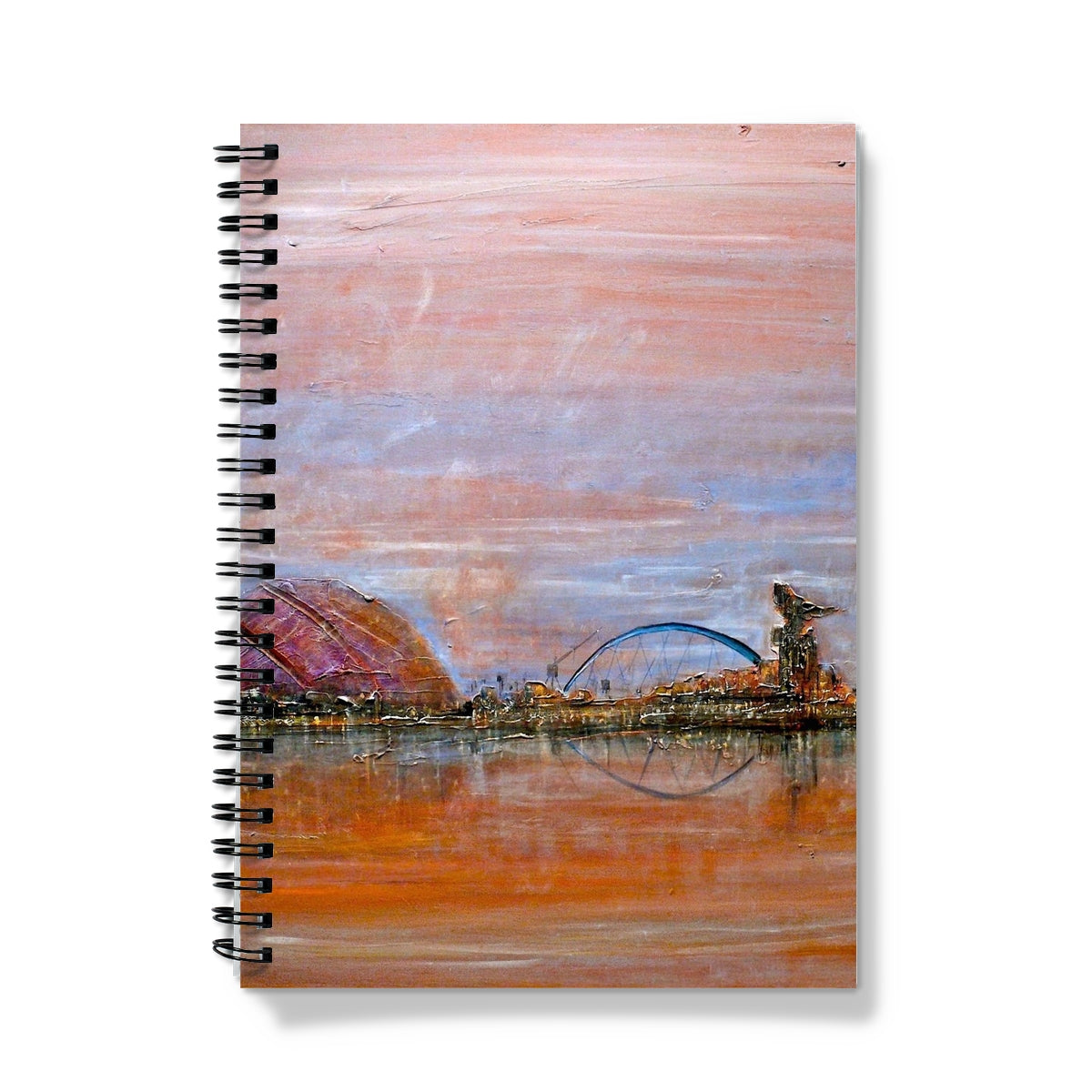 Glasgow Harbour Art Gifts Notebook-Journals & Notebooks-Edinburgh & Glasgow Art Gallery-A5-Lined-Paintings, Prints, Homeware, Art Gifts From Scotland By Scottish Artist Kevin Hunter