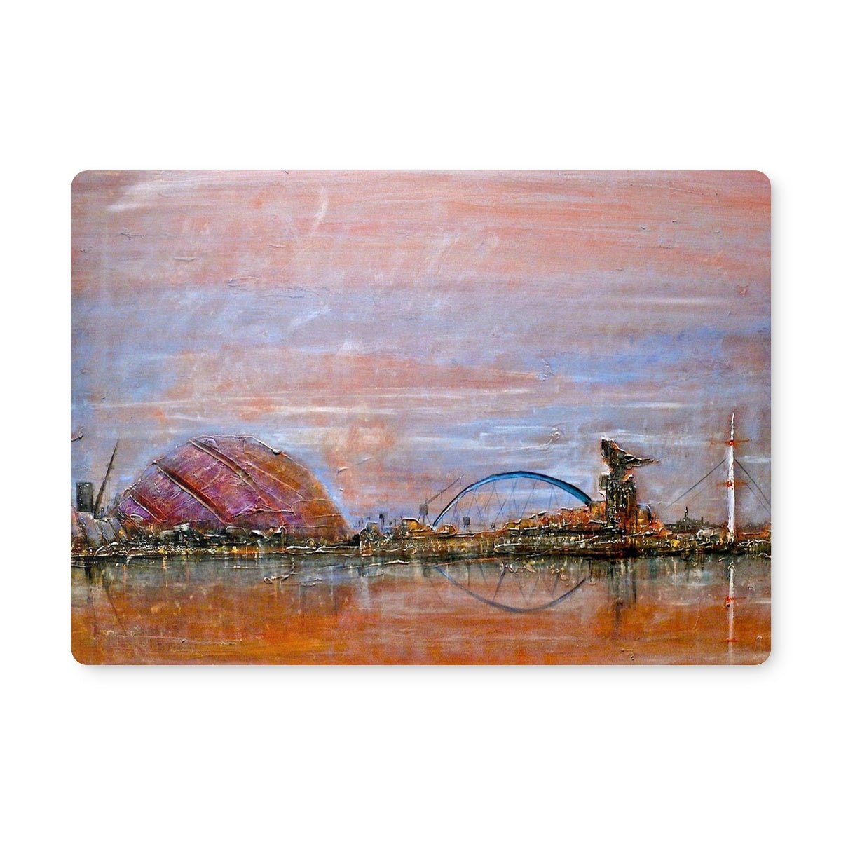 Glasgow Harbour Art Gifts Placemat-Placemats-Edinburgh & Glasgow Art Gallery-Single Placemat-Paintings, Prints, Homeware, Art Gifts From Scotland By Scottish Artist Kevin Hunter